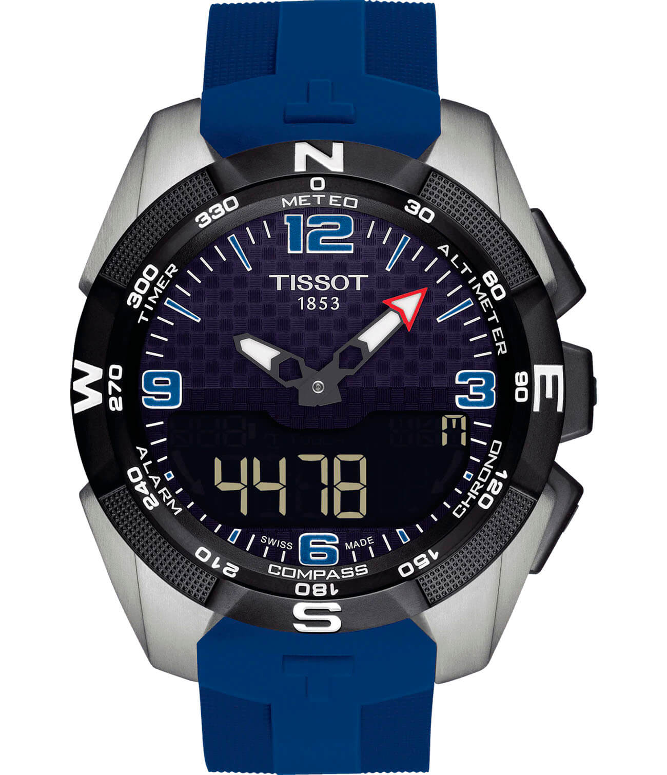 Tissot Tissot T-Touch Expert Solar Ice Hockey T091.420.47.057.02 T Touch T0914204705702 кварцевые мужские часы черный циферблат, браслет силикон — вид спереди