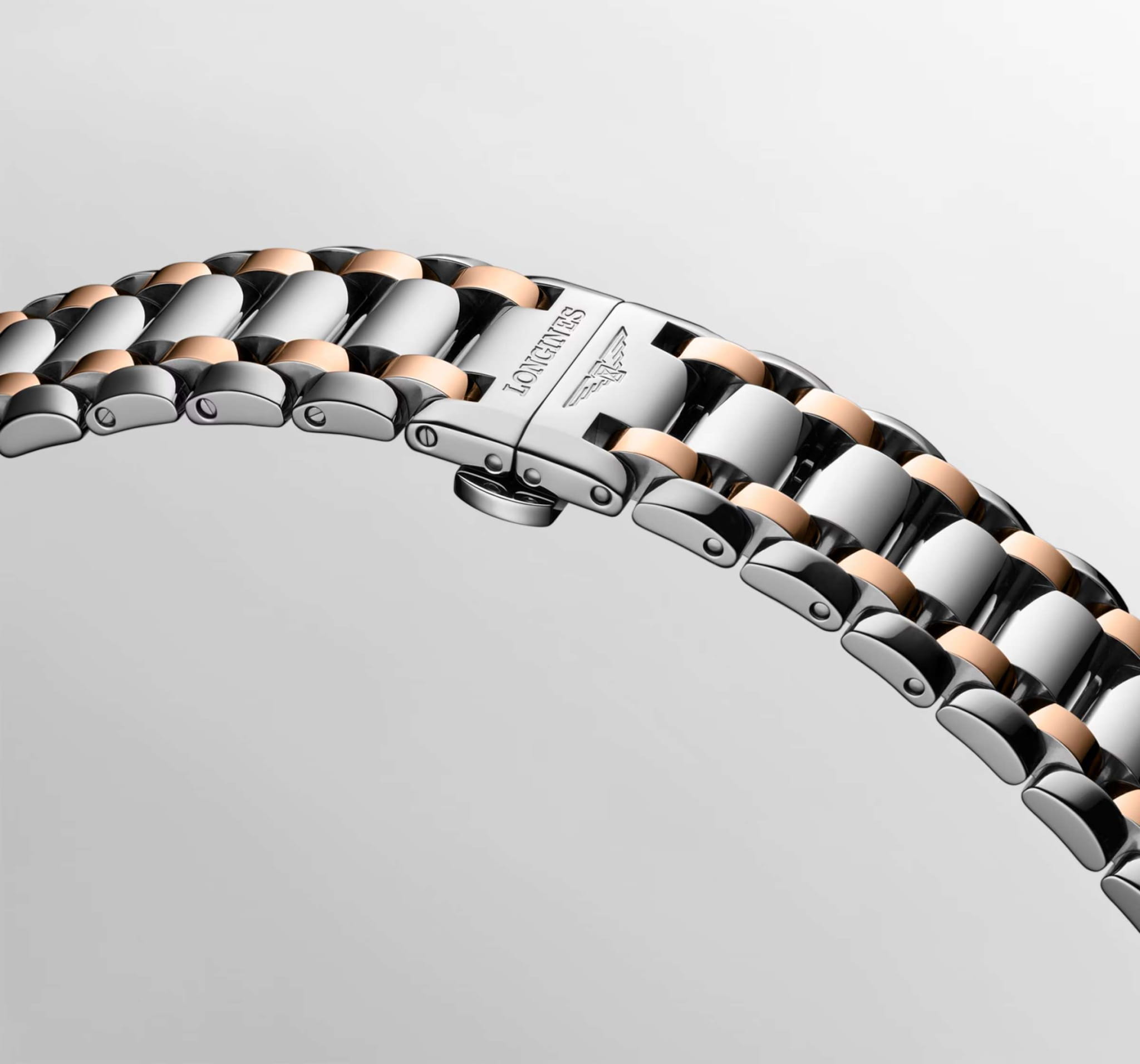 Longines Longines Elegance PrimaLuna Moonphase L8.126.5.71.7 механические женские часы часы крупный план белый циферблата