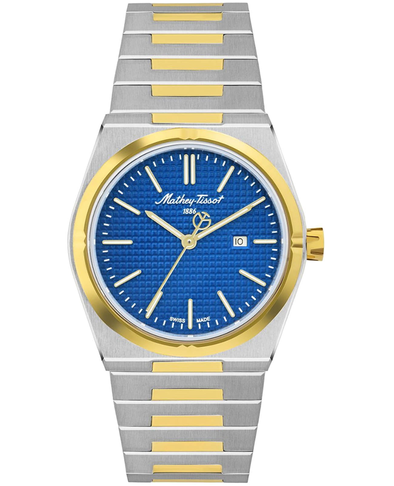 Mathey-Tissot Mathey-Tissot Zoltan D117BBU  D117BBU кварцевые женские часы синий циферблат, браслет нержавеющая сталь с pvd-покрытием — вид спереди