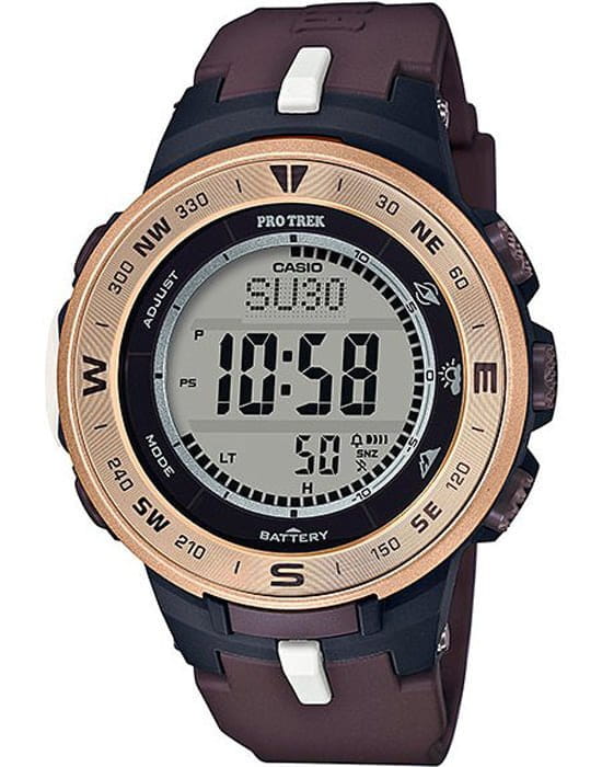 Casio Casio Pro Trek PRG-330GE-5J PRG PRG-330GE-5J кварцевые мужские часы серый циферблат, браслет пластик — вид спереди