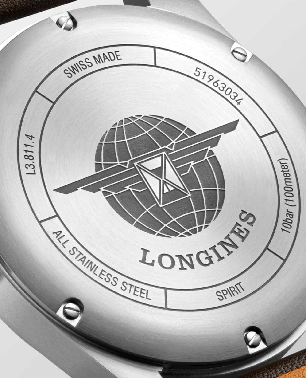 Longines Longines Spirit L3.811.4.53.0 мужские часы черный циферблат на запястье