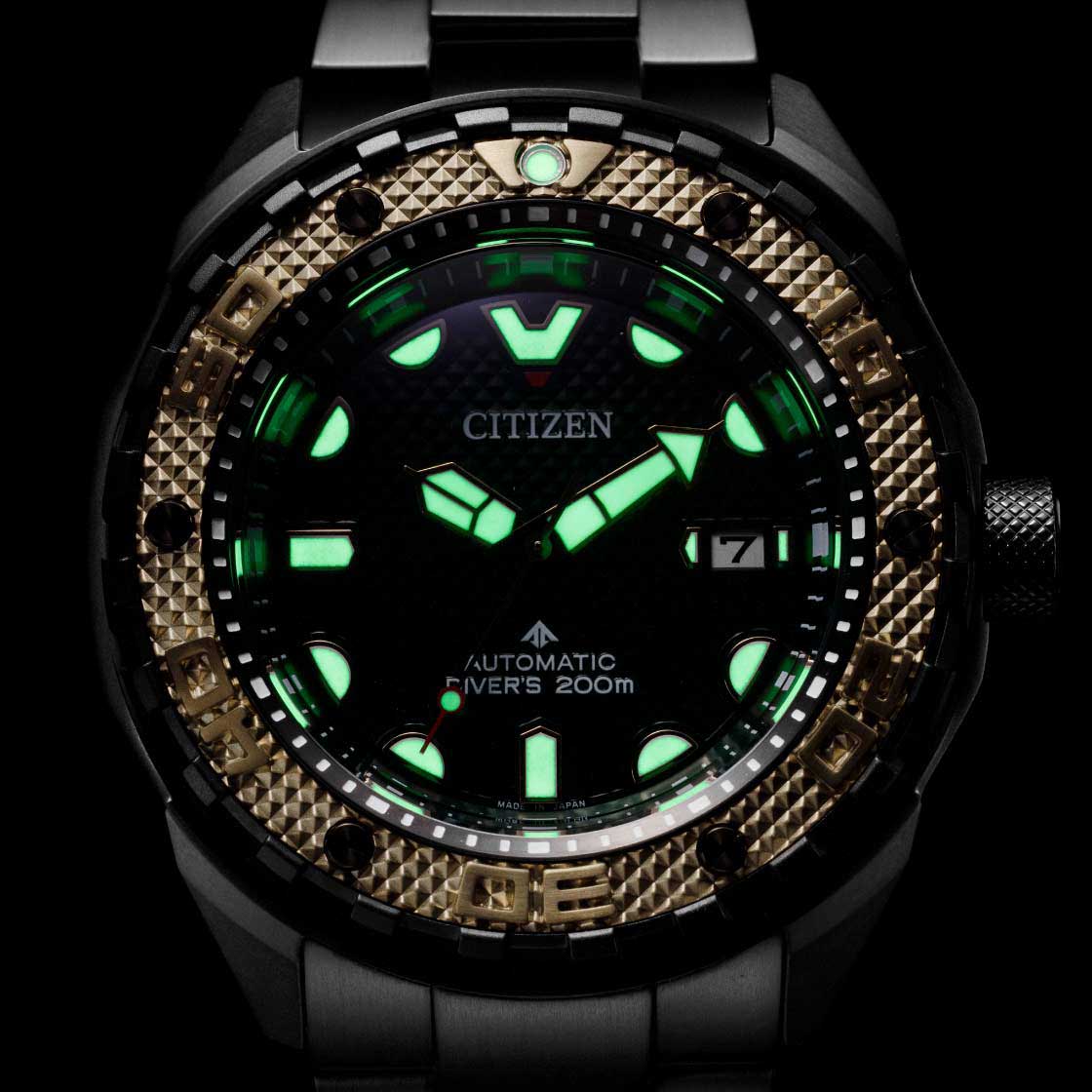 Citizen Citizen Promaster NB6008-82X, promaster япония мужские часы на браслете титановый c dlc покрытием боковой вид