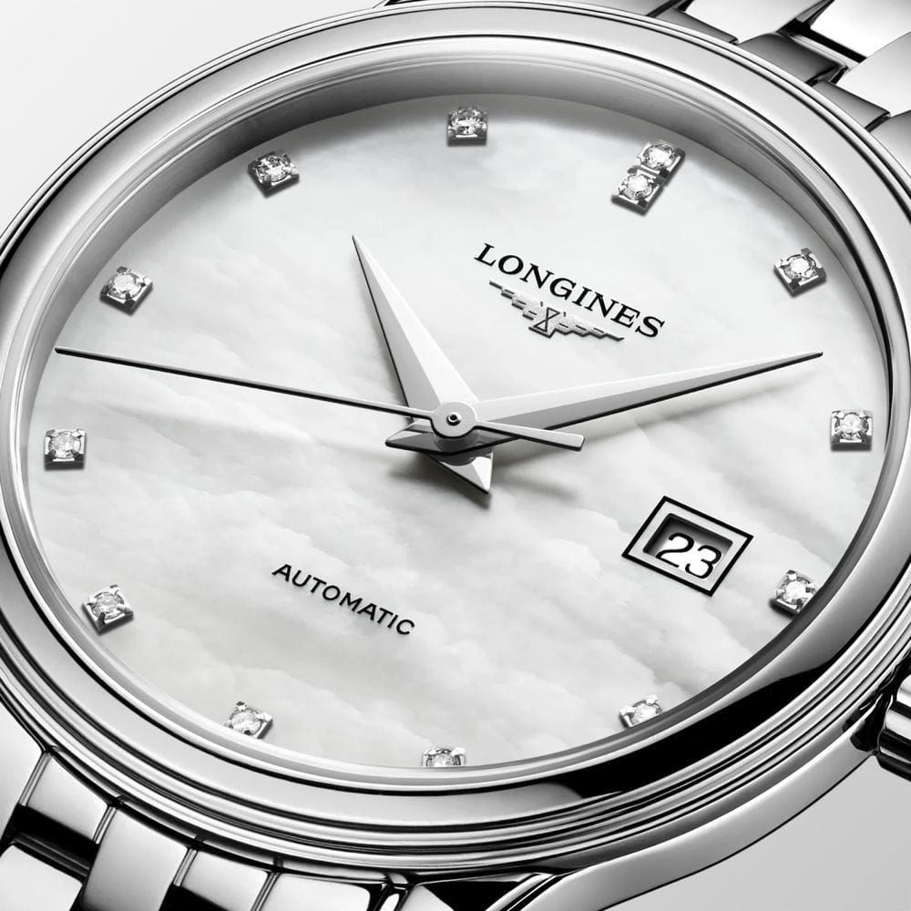 Longines Longines Flagship L4.374.4.88.6, flagship швейцария женские часы на браслете нержавеющая сталь боковой вид