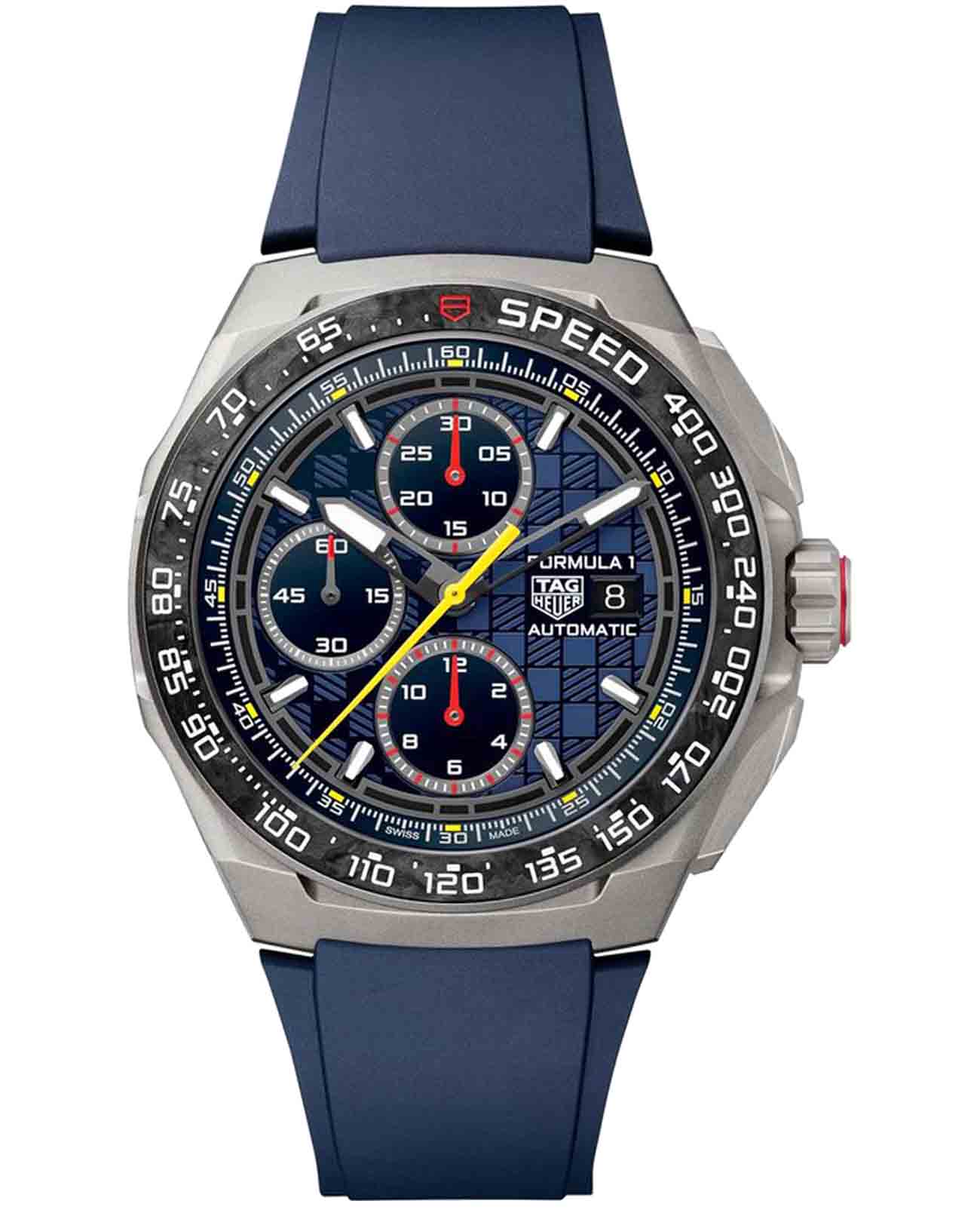 TAG Heuer TAG Heuer Formula 1 X Oracle Red Bull Racing CBZ2080.FT8091  CBZ2080.FT8091 механические мужские часы синий циферблат, браслет каучук — вид спереди