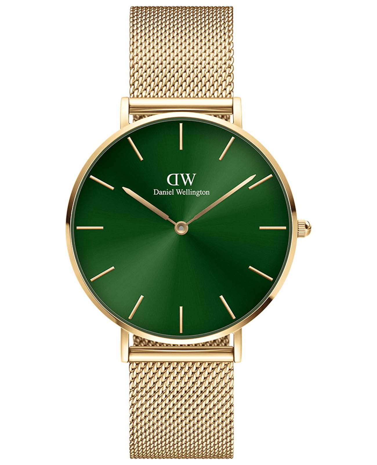 Daniel Wellington Daniel Wellington Petite Unitone DW00100481  DW00100481 кварцевые мужские часы зеленый циферблат, браслет сталь c pvd покрытием — вид спереди