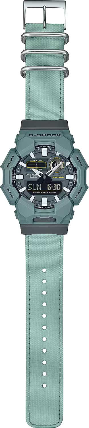 Casio Casio G-SHOCK GA-010CE-2A, g-shock япония мужские часы на браслете нейлон боковой вид