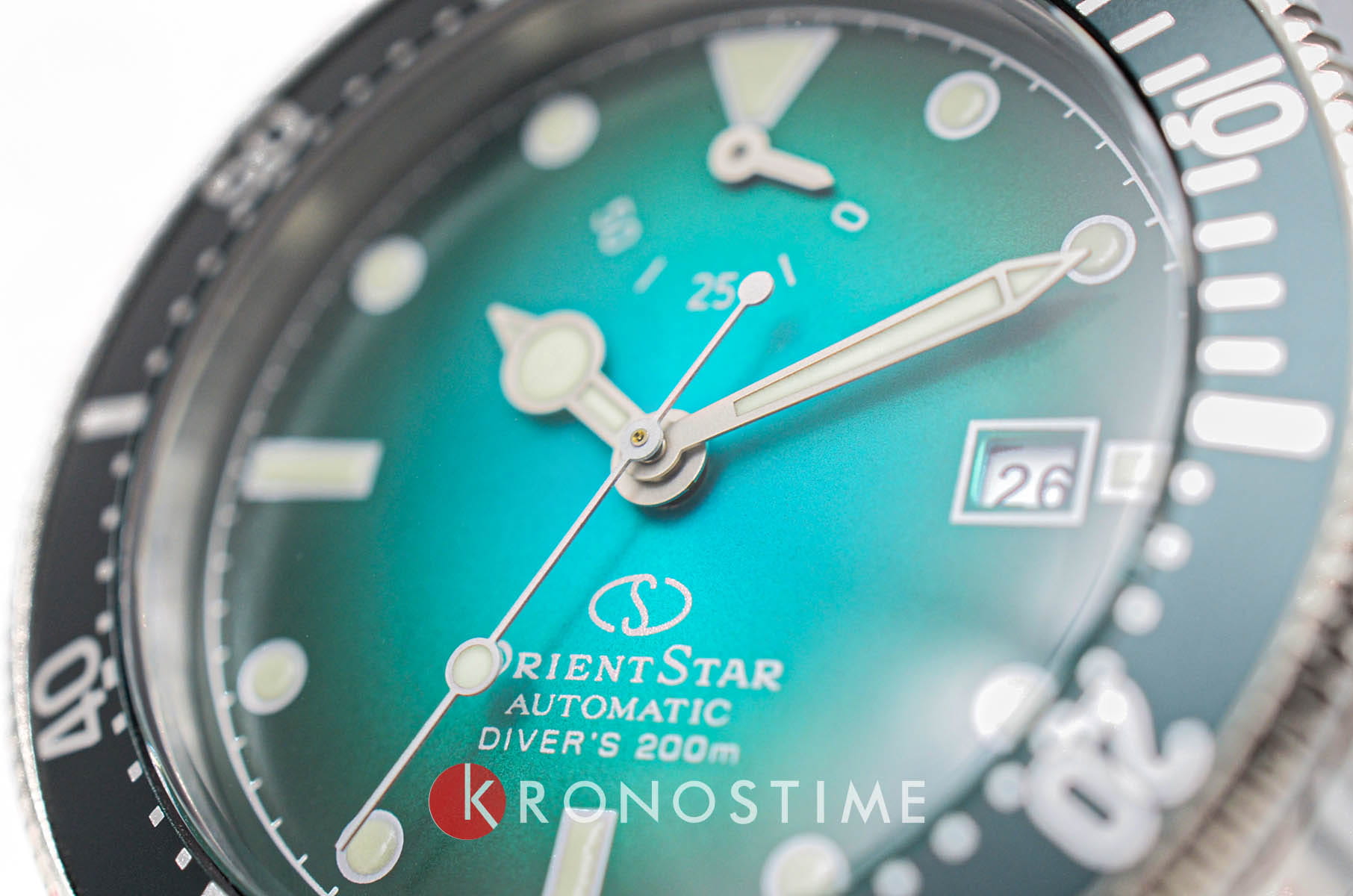 Orient Orient Star Sport Diver RE-AU0602E (RK-AU0602E) механические мужские часы часы крупный план бирюзовый циферблата