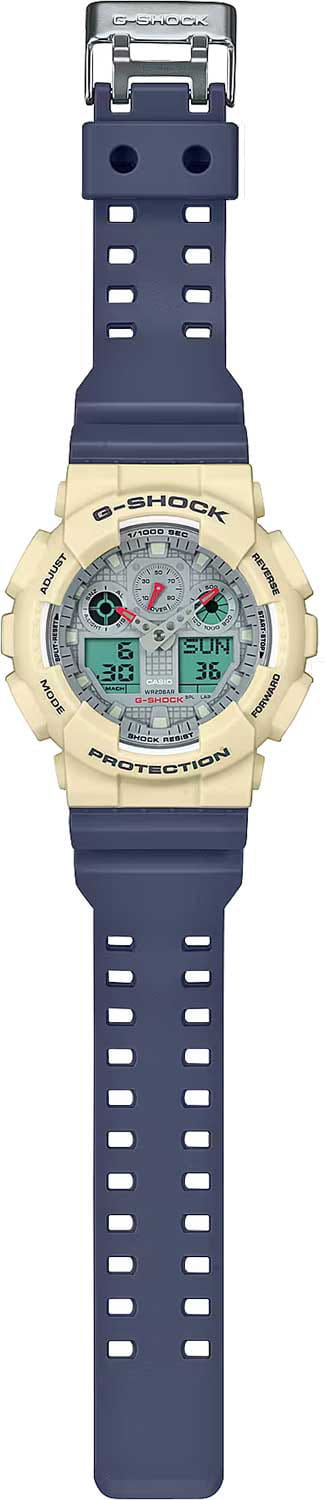 Casio Casio G-Shock GA-100PC-7A2DR (GA-100PC-7A2), g-shock япония мужские часы на браслете пластик боковой вид