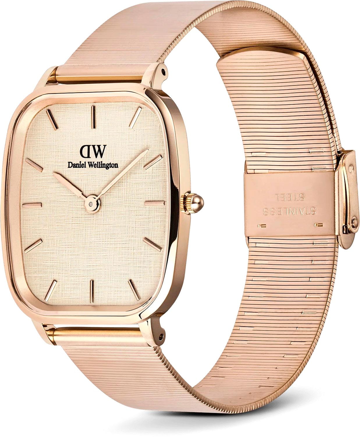 Daniel Wellington Daniel Wellington Marlon Wire Linen Rose Gold DW00100815 , наручные женские часы фото под углом
