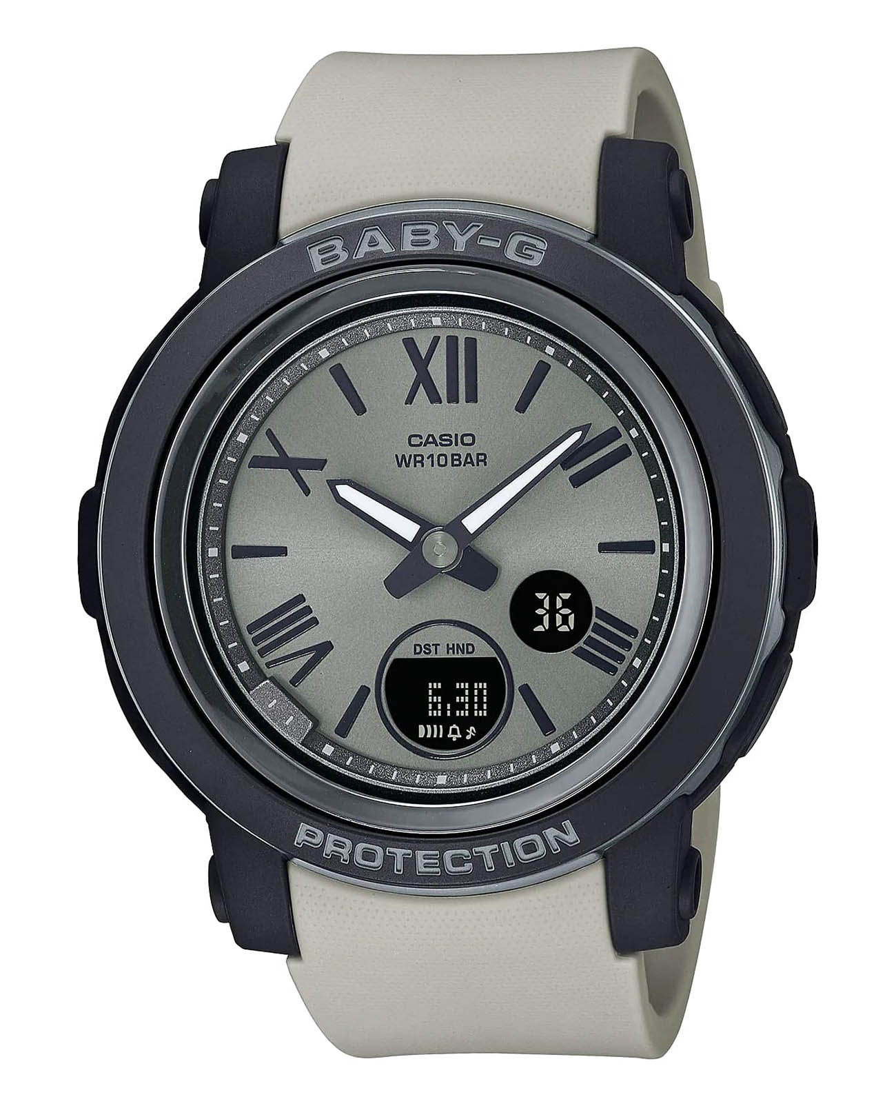 Casio Casio Baby-G BGA-290-8ADR (BGA-290-8A)  BGA-290-8A кварцевые женские часы серый циферблат, браслет пластик — вид спереди