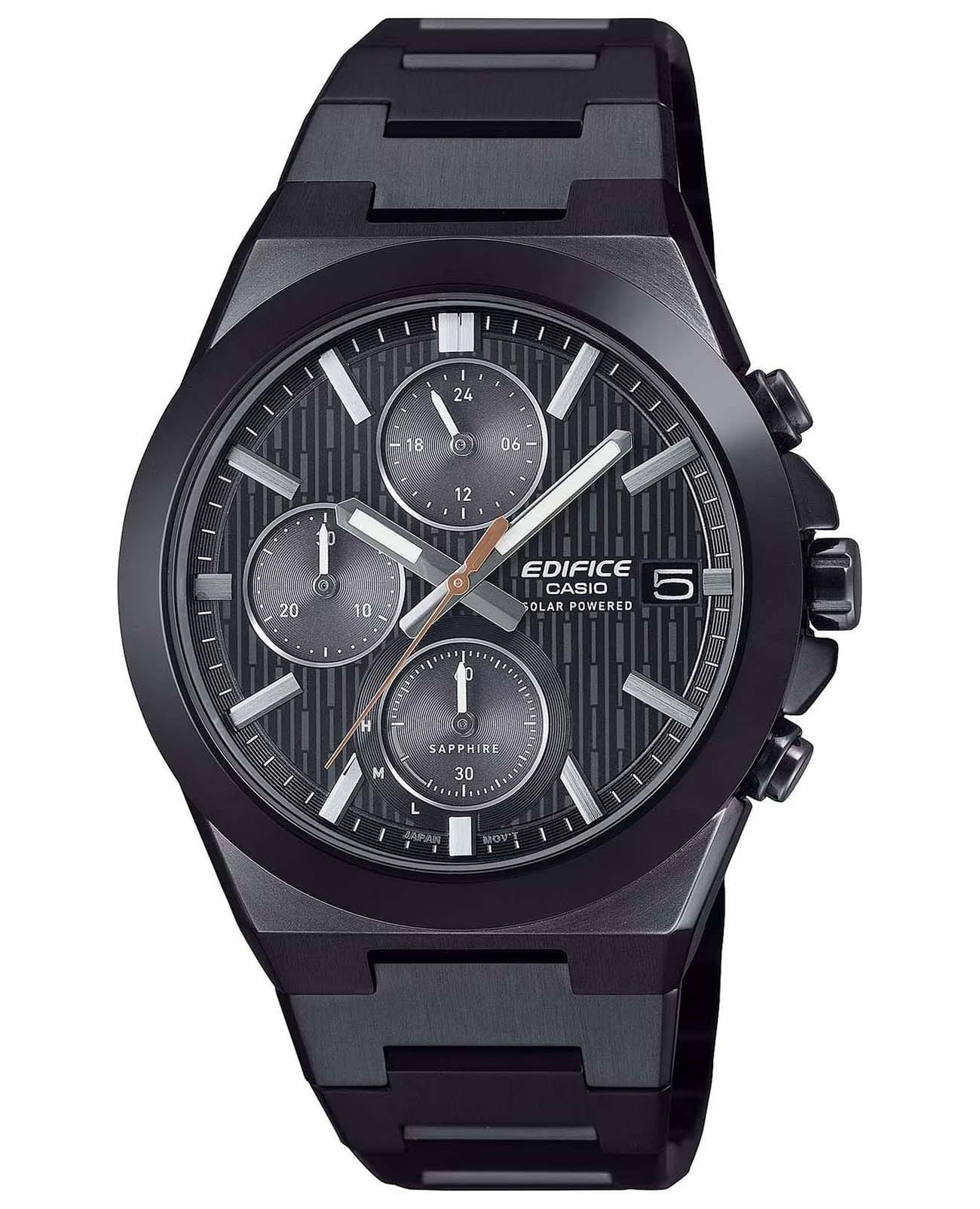 Casio Casio Edifice EFS-S650DC-1A EFS EFS-S650DC-1A кварцевые мужские часы черный циферблат, браслет нержавеющая сталь с ip-покрытием — вид спереди