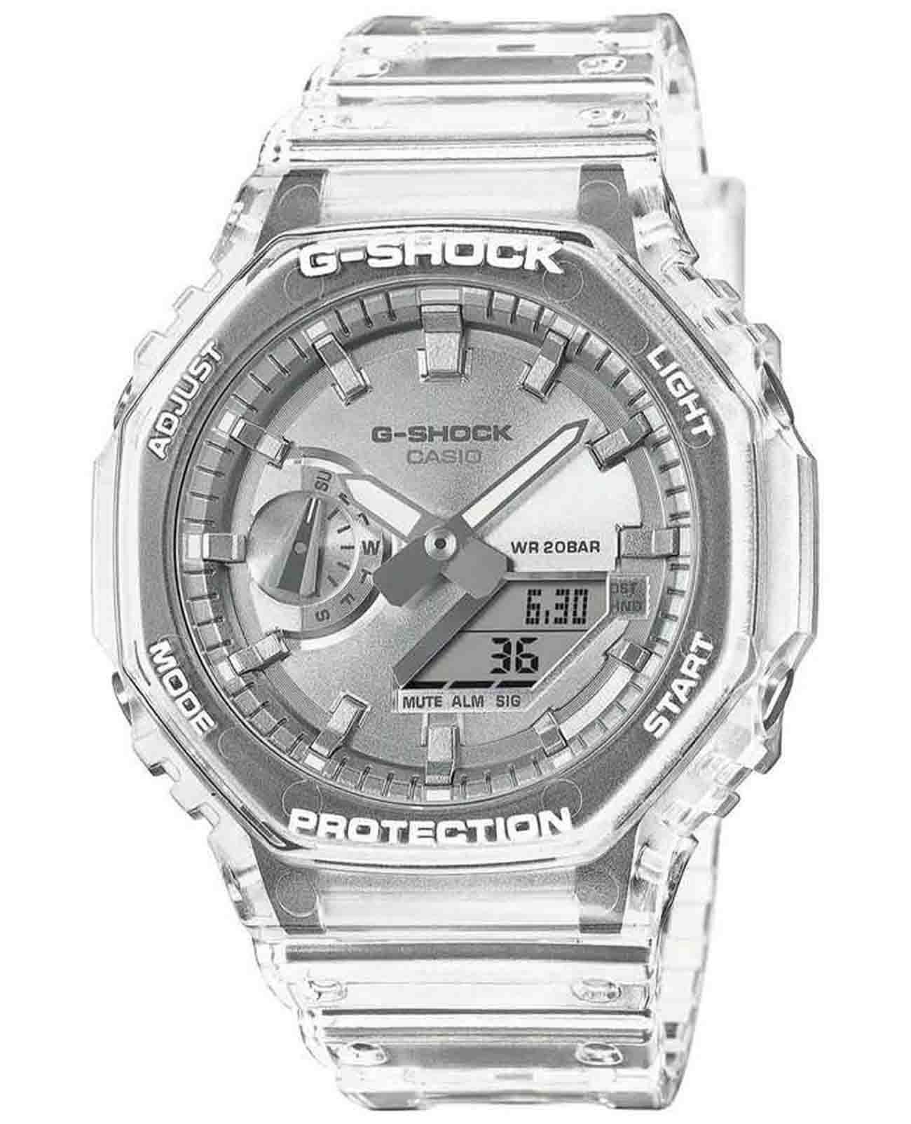 Casio Casio G-Shock GA-2100BM-7A8 GA-2100 GA-2100BM-7A8 электронные мужские часы серый циферблат, браслет пластик — вид спереди
