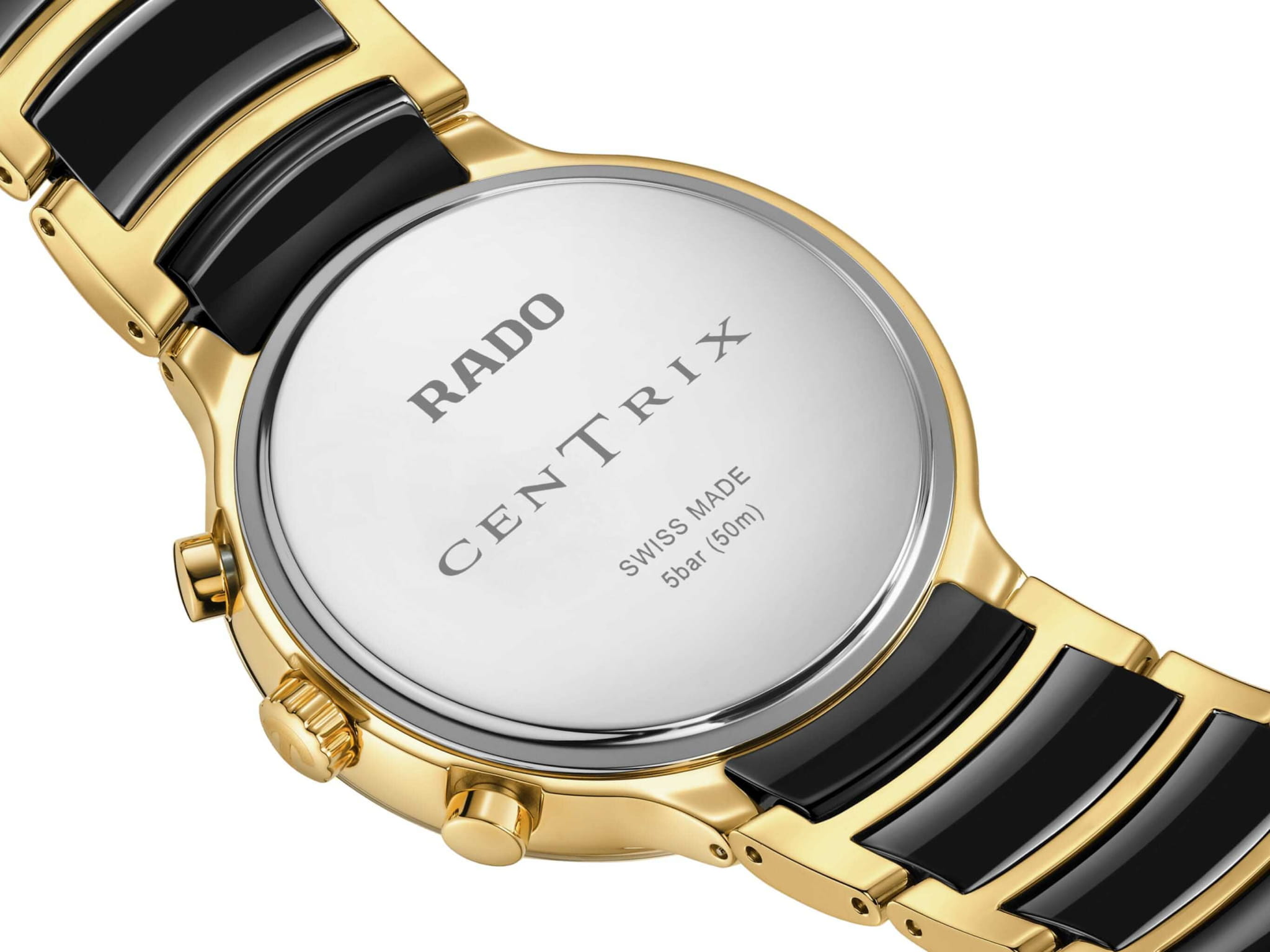 Rado Rado Centrix Chronograph R30211152, centrix швейцария мужские часы на браслете сталь + керамические вставки боковой вид