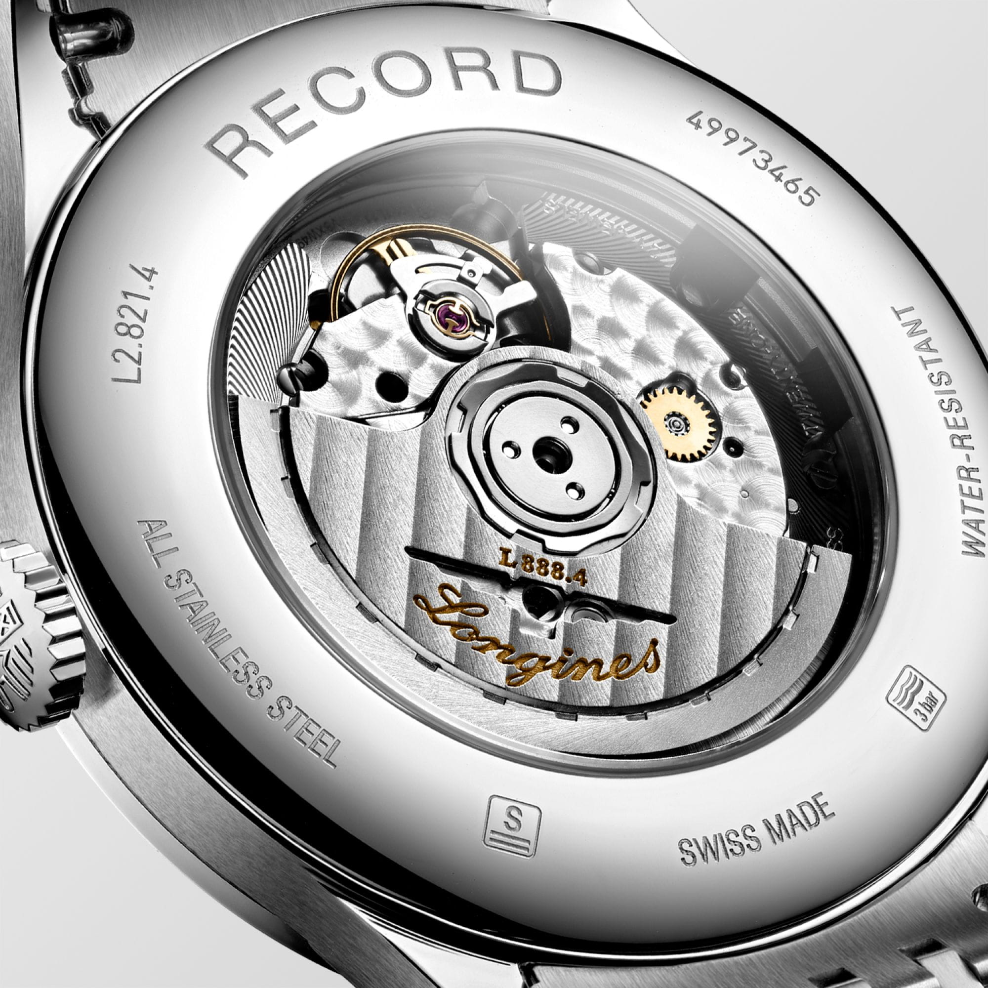 Longines Longines Record Collection L2.821.4.11.6, record швейцария мужские часы на браслете нержавеющая сталь боковой вид