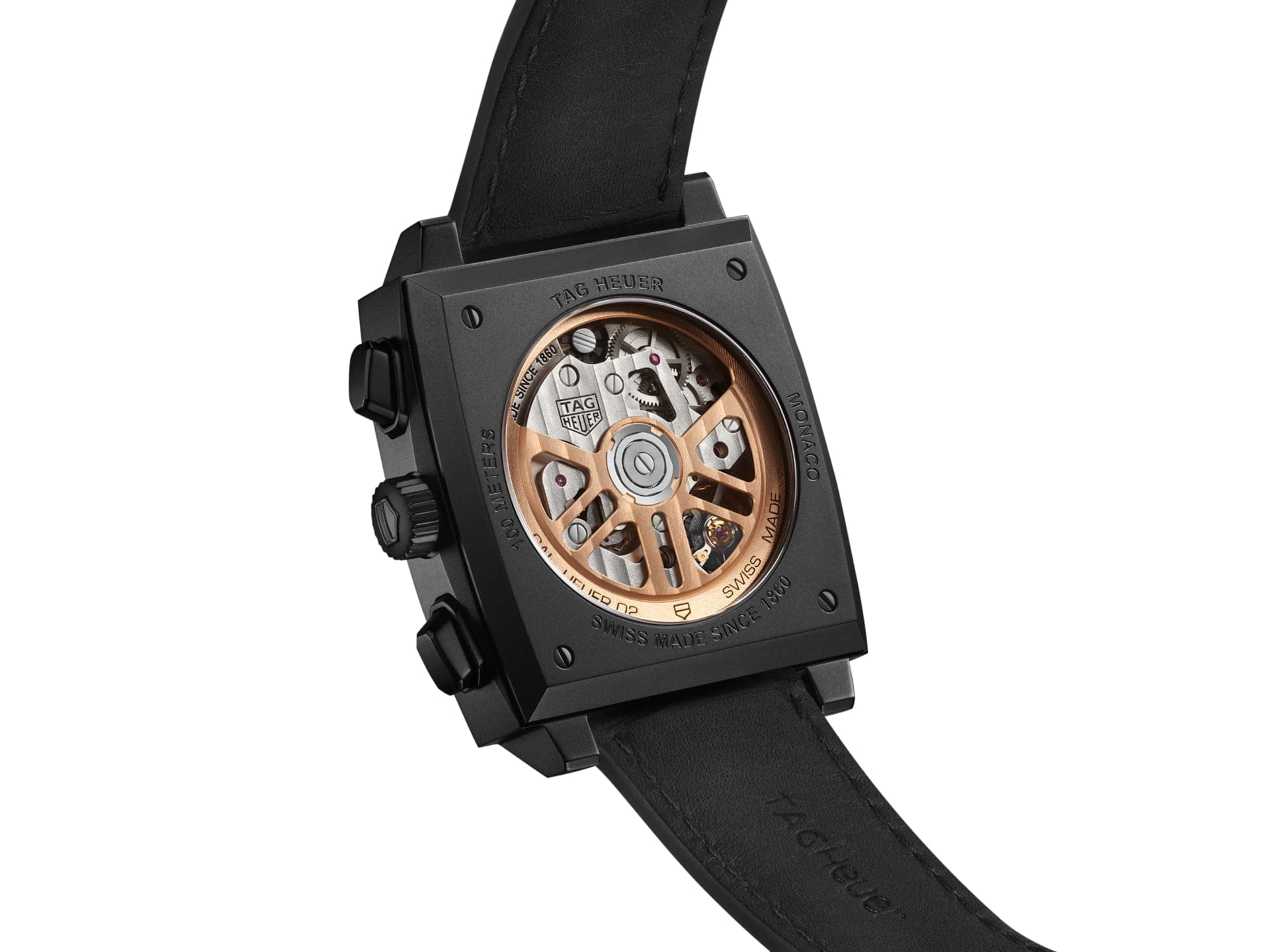 TAG Heuer TAG Heuer Monaco CBL2180.FC6497, monaco швейцария мужские часы на браслете кожаный боковой вид
