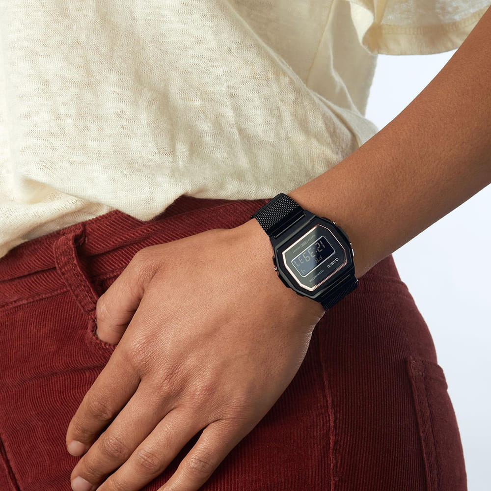 Casio Casio Collection A1000MB-1B, mtp япония мужские часы на браслете сталь с ip покрытием боковой вид