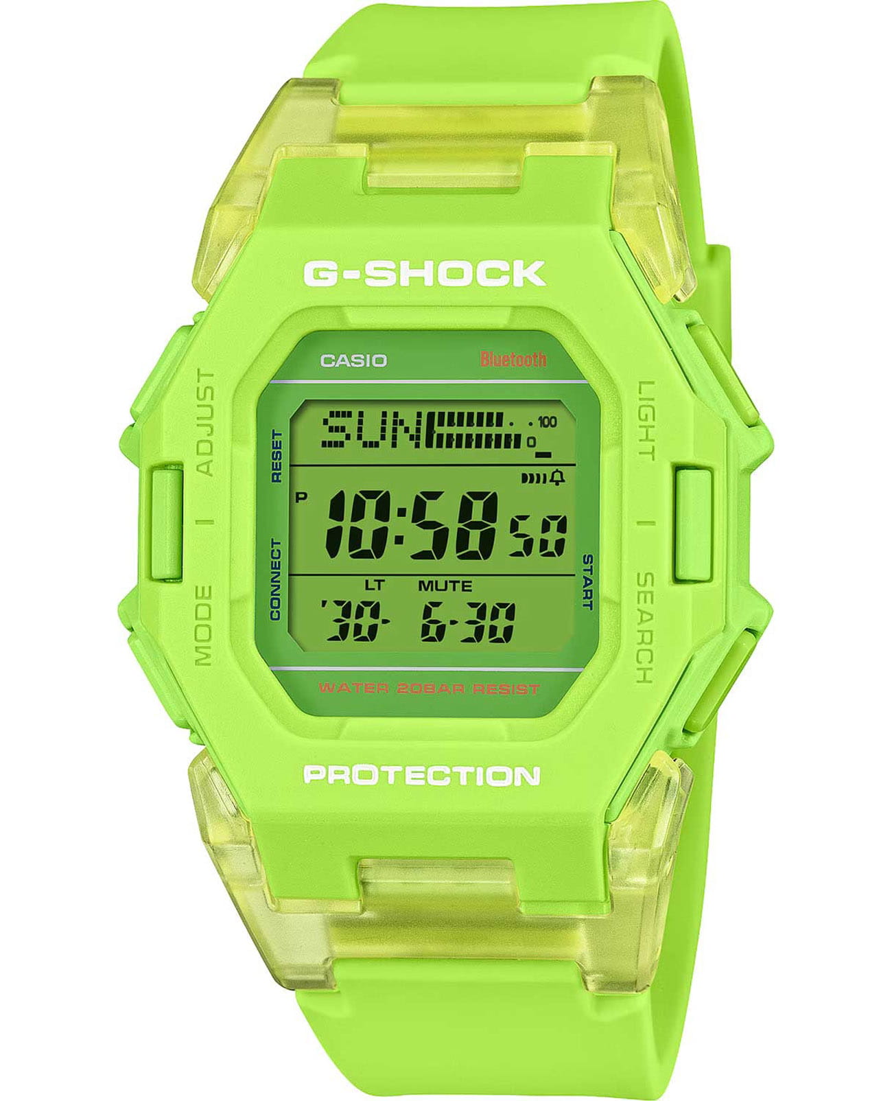 Casio Casio G-Shock GD-B500S-3DR (GD-B500S-3)  GD-B500S-3 электронные мужские часы зеленый циферблат, браслет полимер — вид спереди