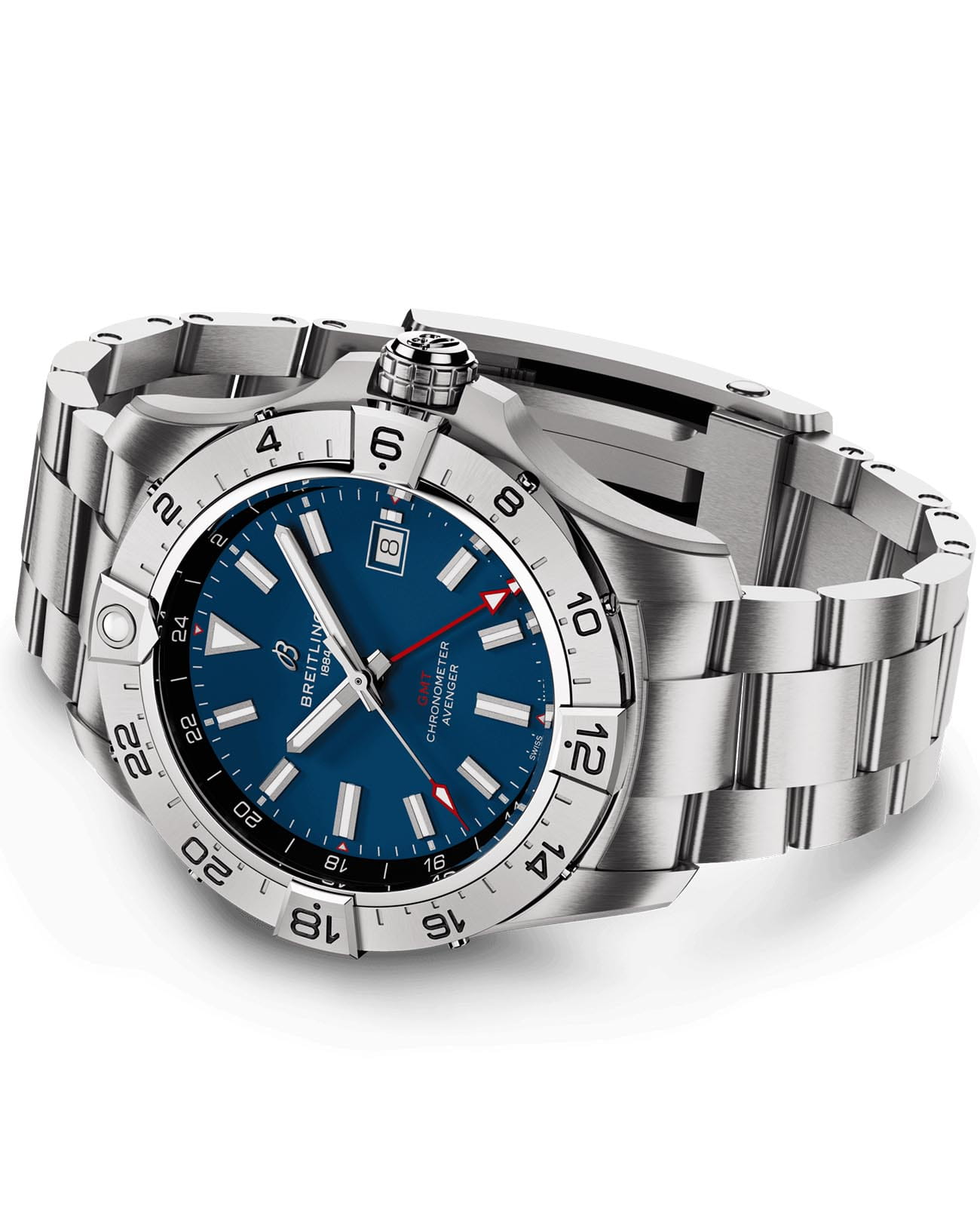 Breitling Breitling Avenger Automatic GMT 44 A32320101C1A1, avenger швейцария мужские часы на браслете нержавеющая сталь боковой вид