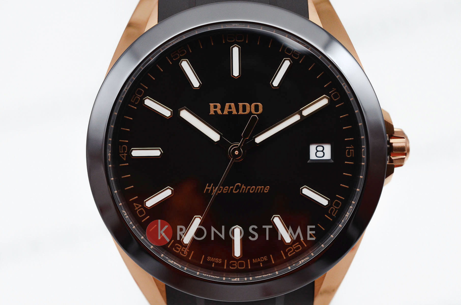 Rado Rado Hyperchrome R32281309 кварцевые мужские часы часы крупный план коричневый циферблата