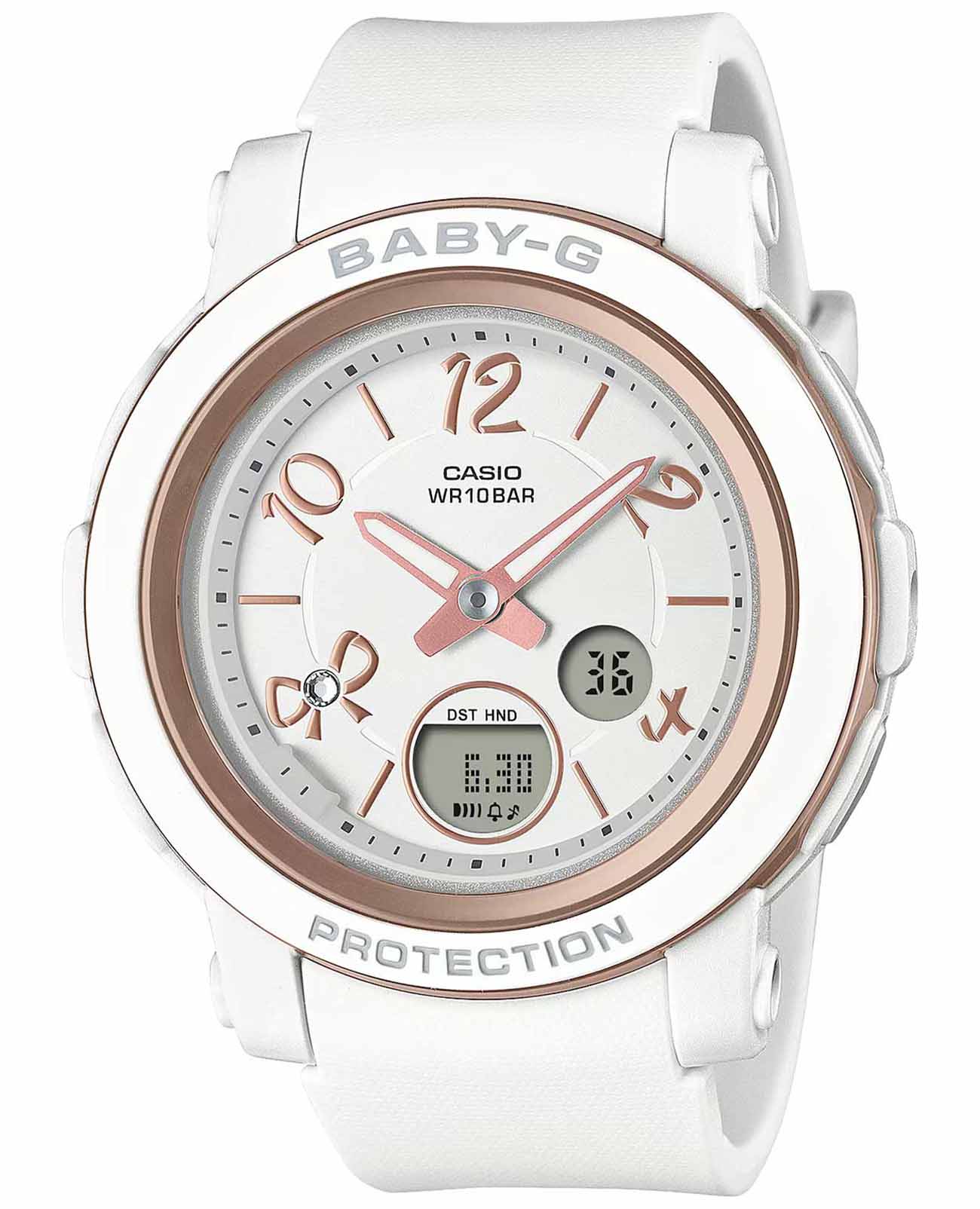 Casio Casio Baby-G BGA-290RA-7A  BGA-290RA-7A кварцевые женские часы белый циферблат, браслет пластик — вид спереди