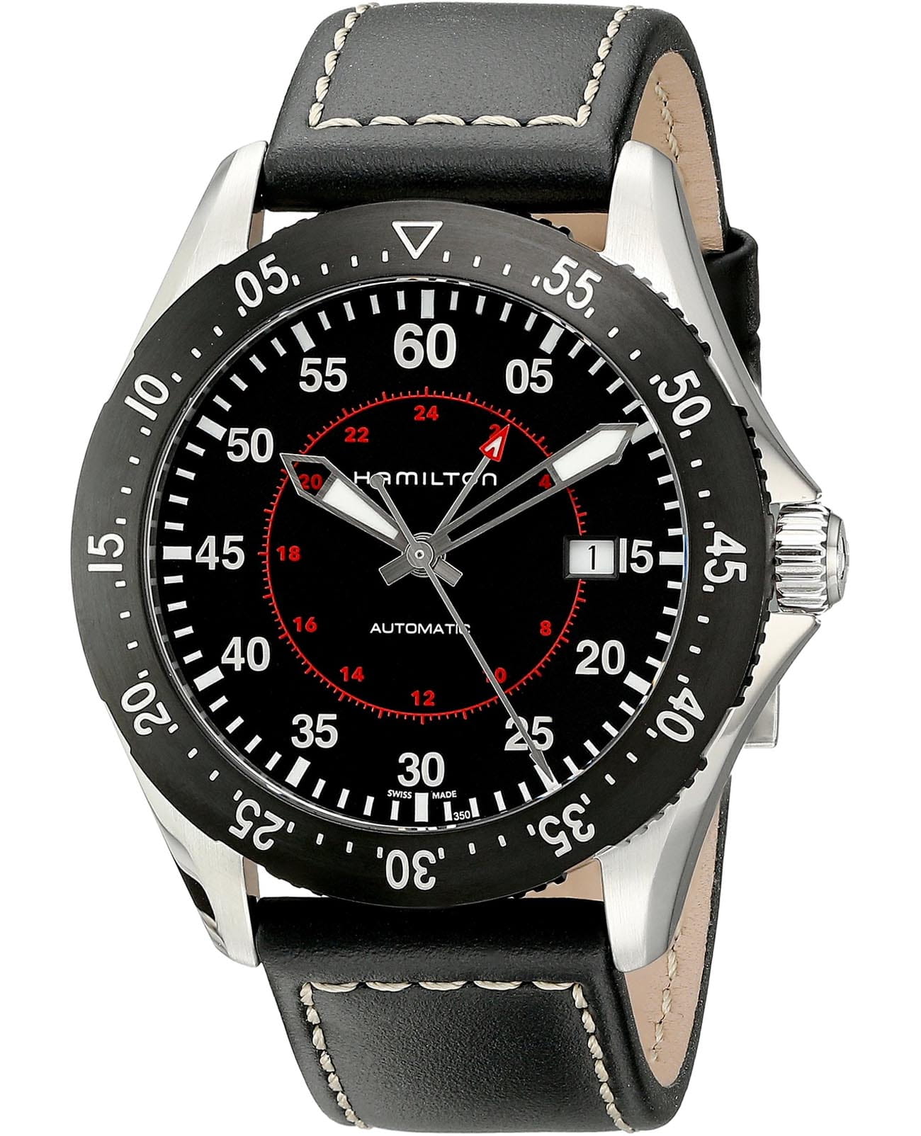 Hamilton Hamilton Khaki Aviation Pilot GMT Auto H76755735 , наручные мужские часы фото под углом