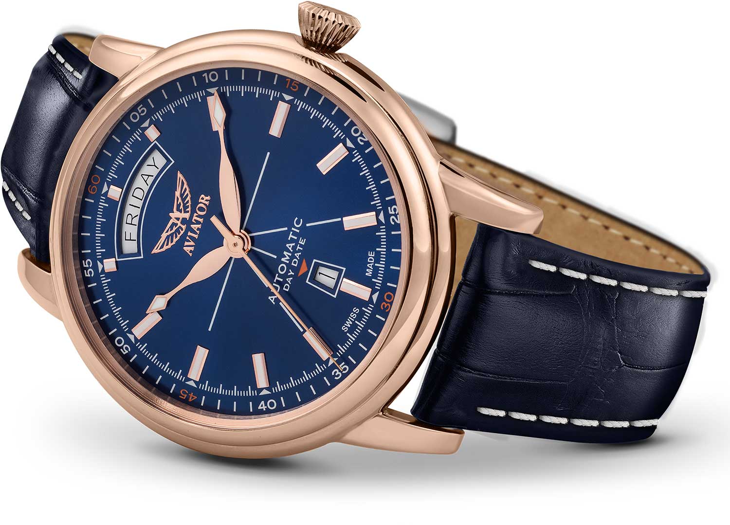 Aviator Aviator Douglas Day-Date V.3.20.2.225.4 , наручные мужские часы фото под углом