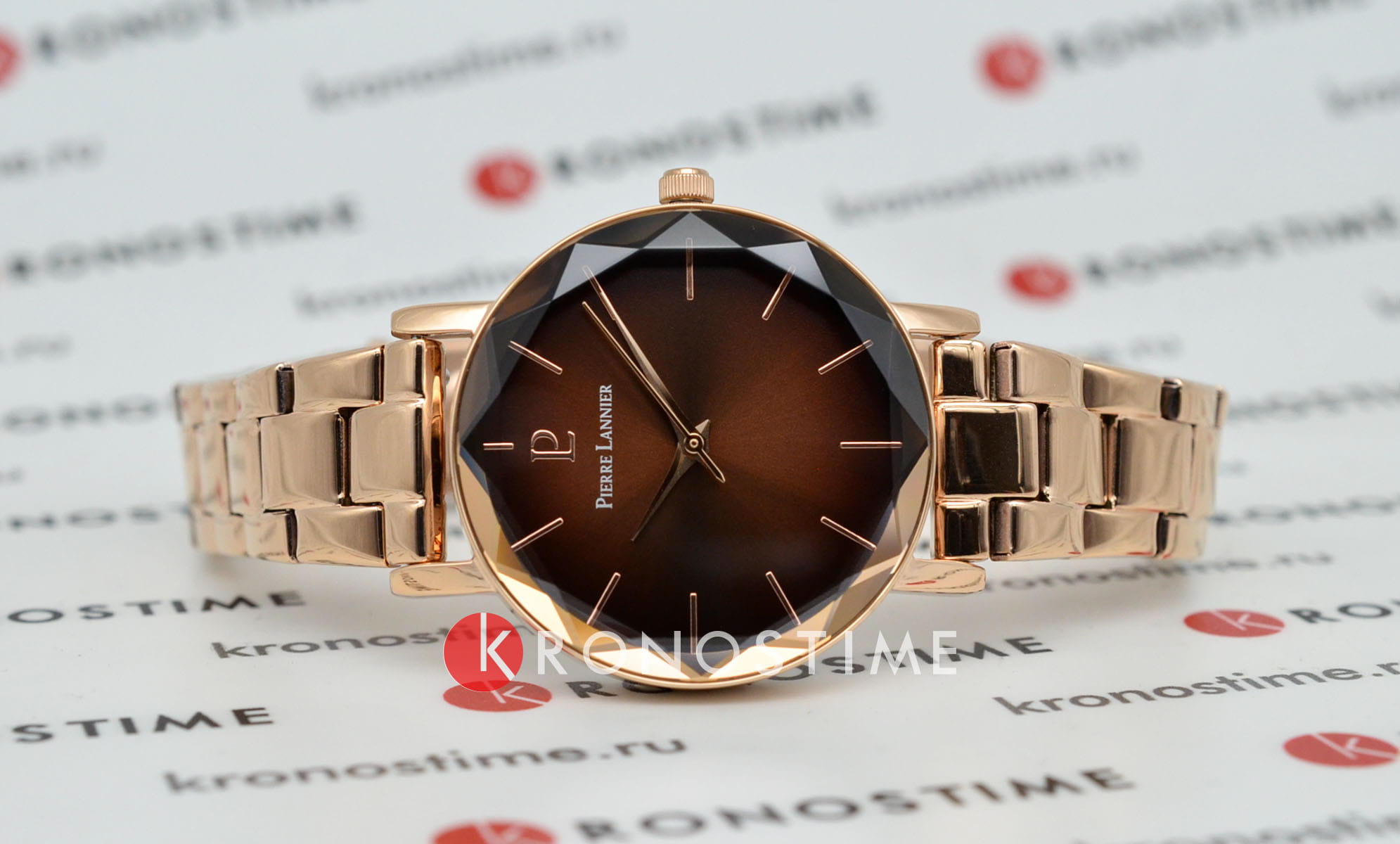Pierre Lannier Pierre Lannier Multiples 012P988 кварцевые женские часы часы крупный план коричневый циферблата