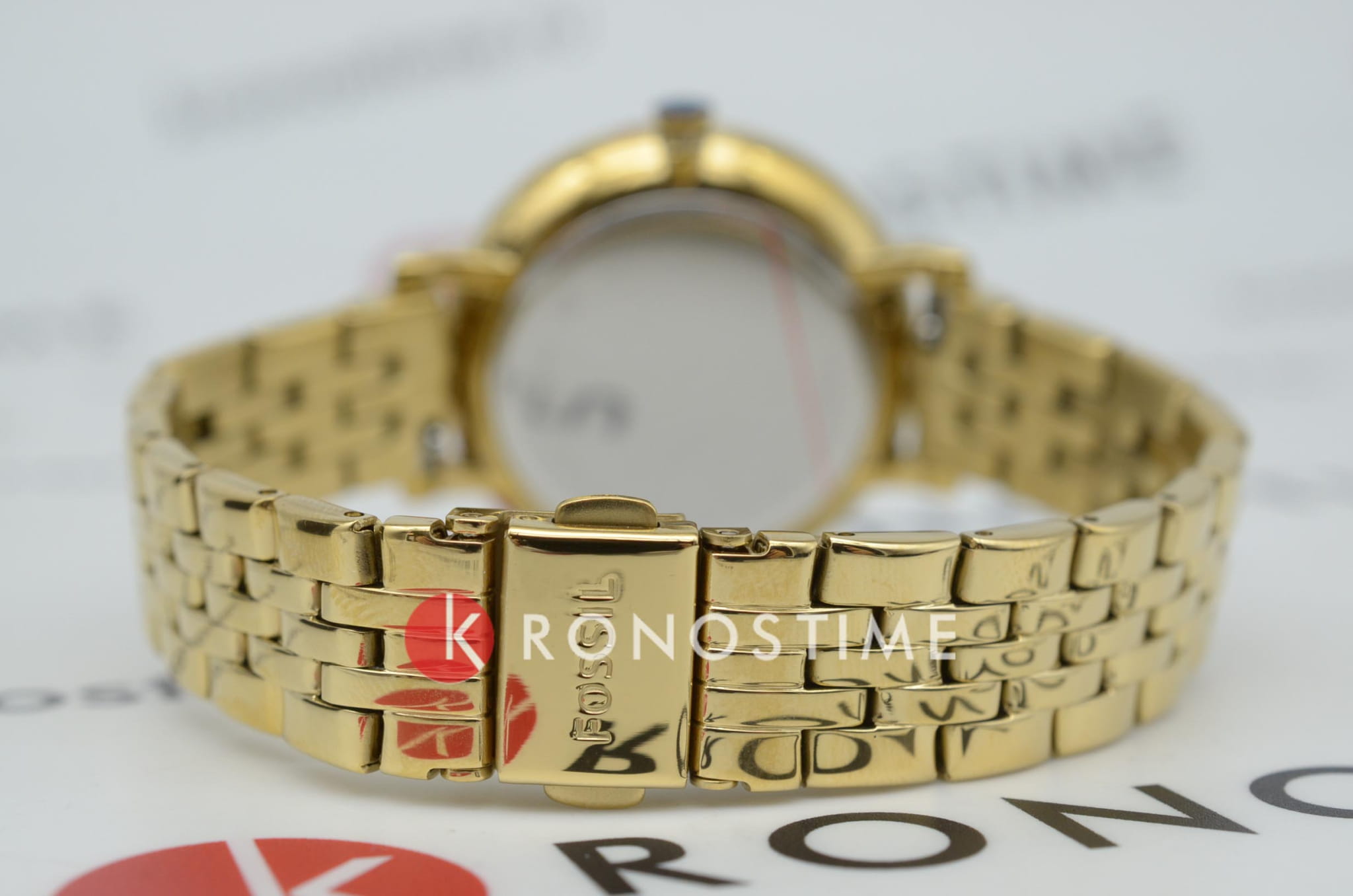 Fossil Fossil Georgia  ES5167 кварцевые женские часы часы крупный план перламутровый циферблата