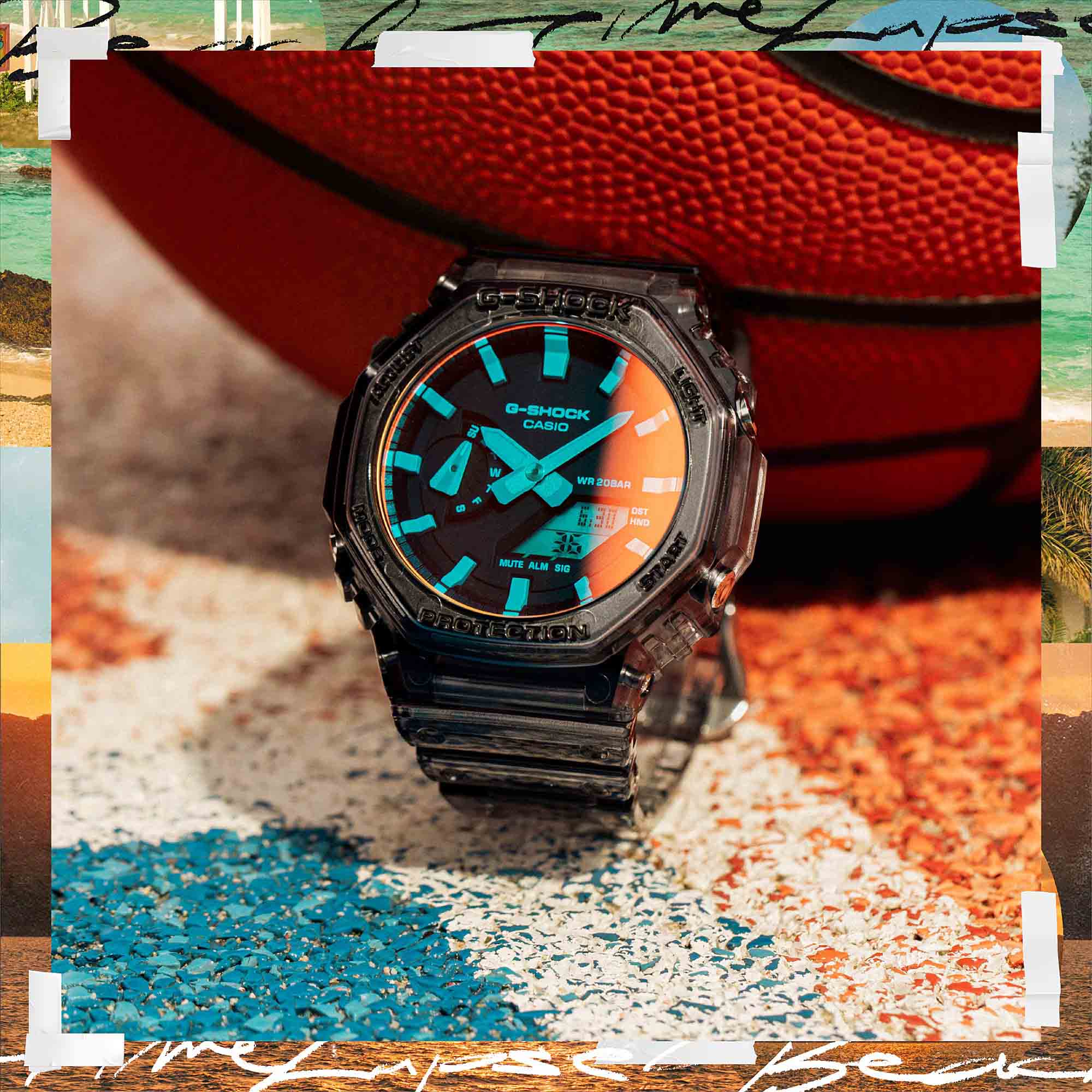 Оригинальные часы Casio Casio G-Shock GA-2100TLS-8ADR (GA-2100TLS-8A) электронные калибр механизма  общий вид