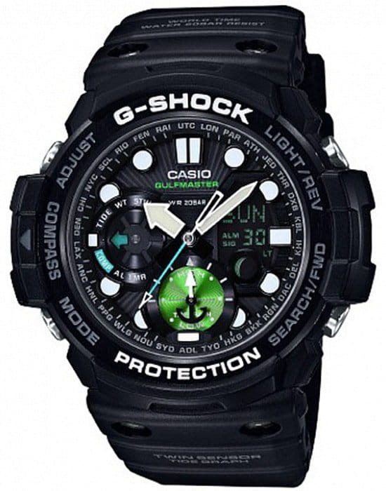 Casio Casio G-Shock GN-1000MB-1A  GN-1000MB-1A электронные мужские часы черный циферблат, браслет пластик — вид спереди