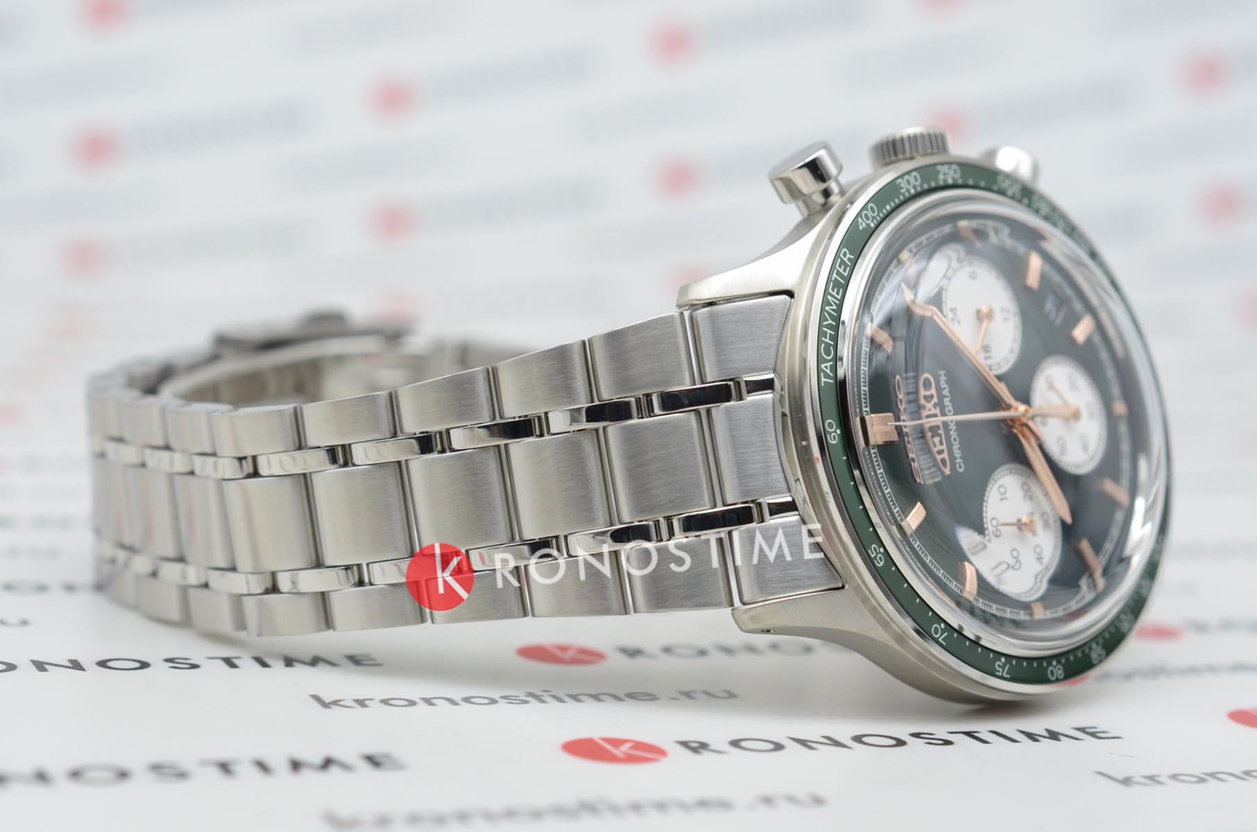 Seiko Seiko Discover More SSB481P1 мужские часы зеленый циферблат на запястье