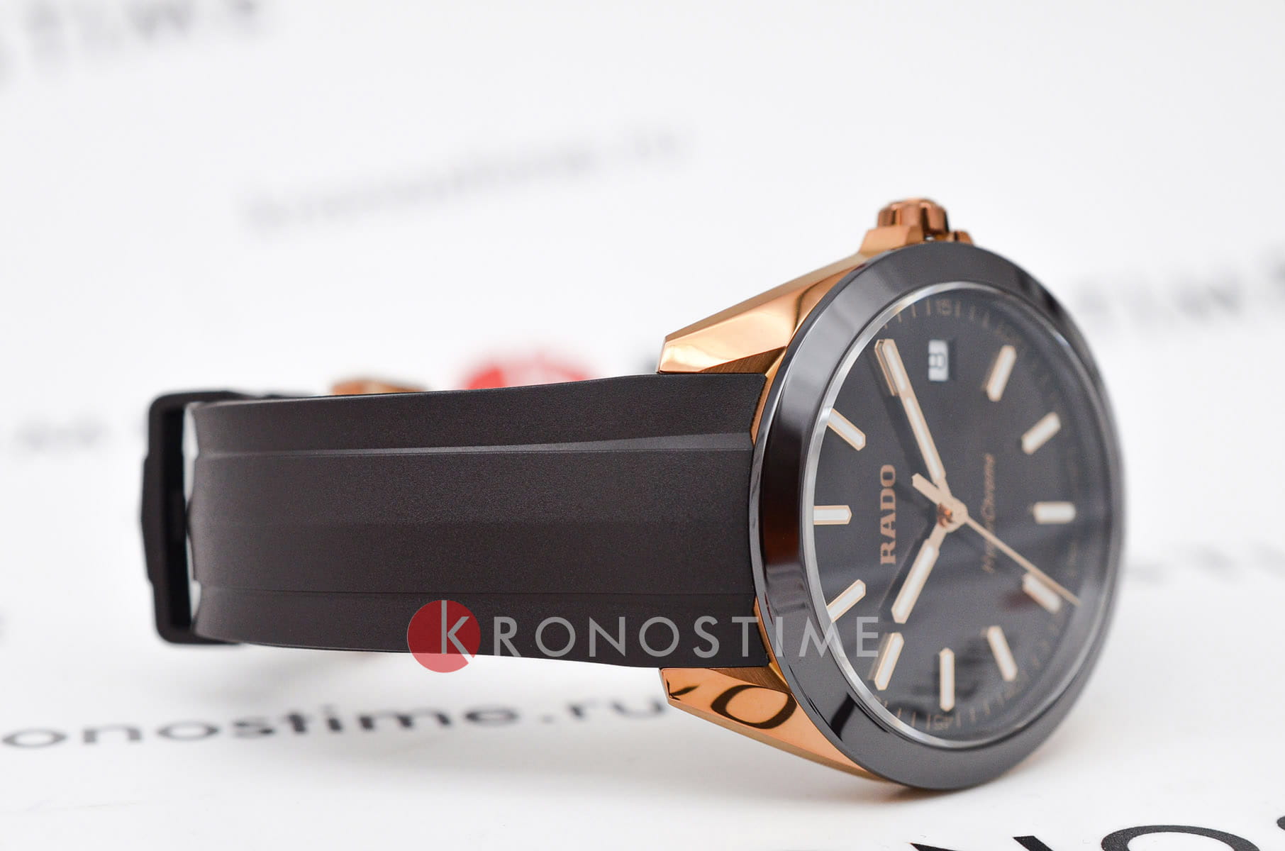 Rado Rado Hyperchrome R32281309, hyperchrome швейцария мужские часы на браслете каучук боковой вид