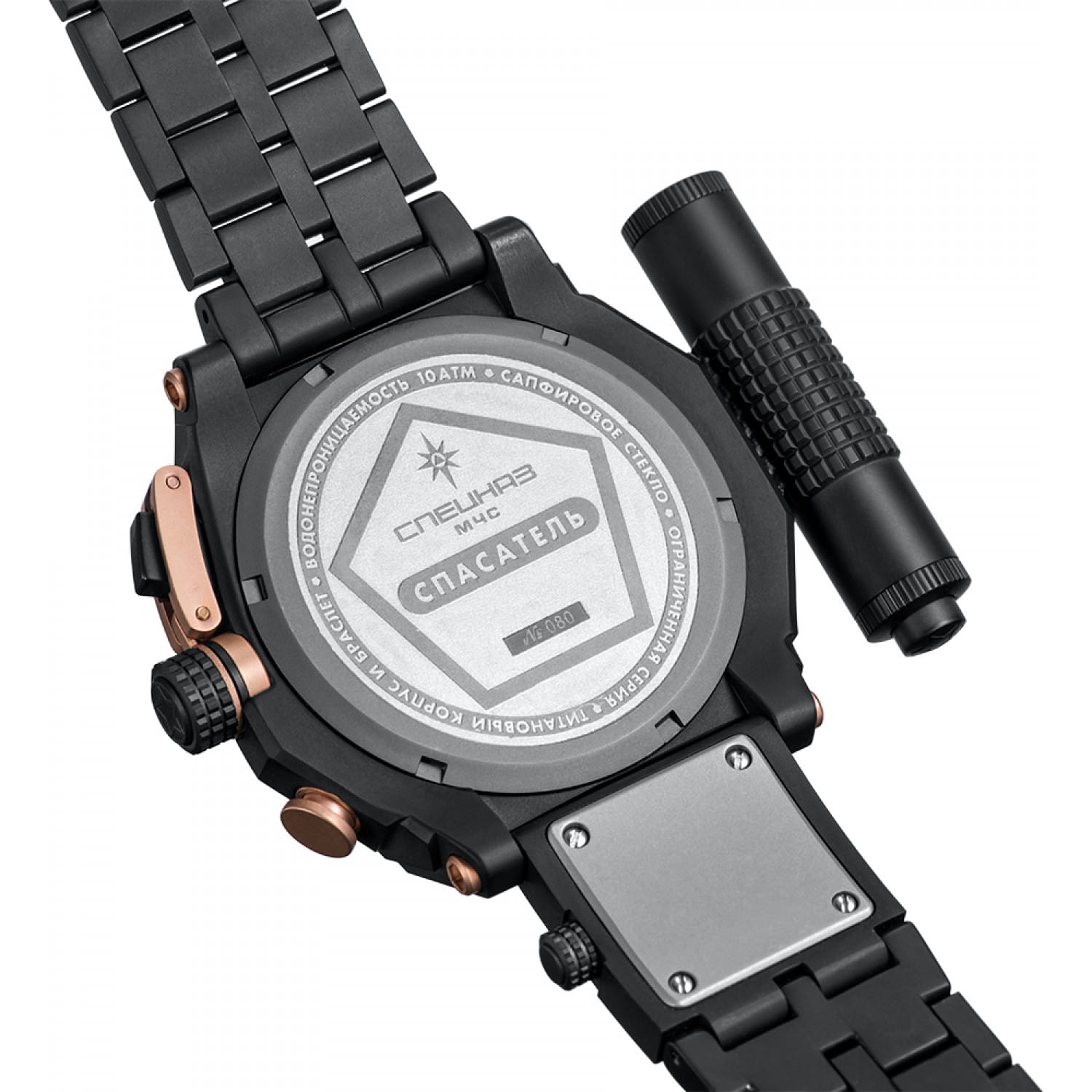 Спецназ Спецназ 5 Стихий С9153341-5130.D,  россия мужские часы на браслете титановый c pvd покрытием боковой вид