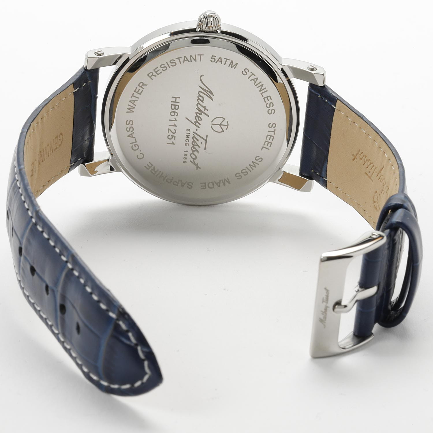 Mathey-Tissot Mathey-Tissot City Leather HB611251ABU кварцевые мужские часы часы крупный план синий циферблата