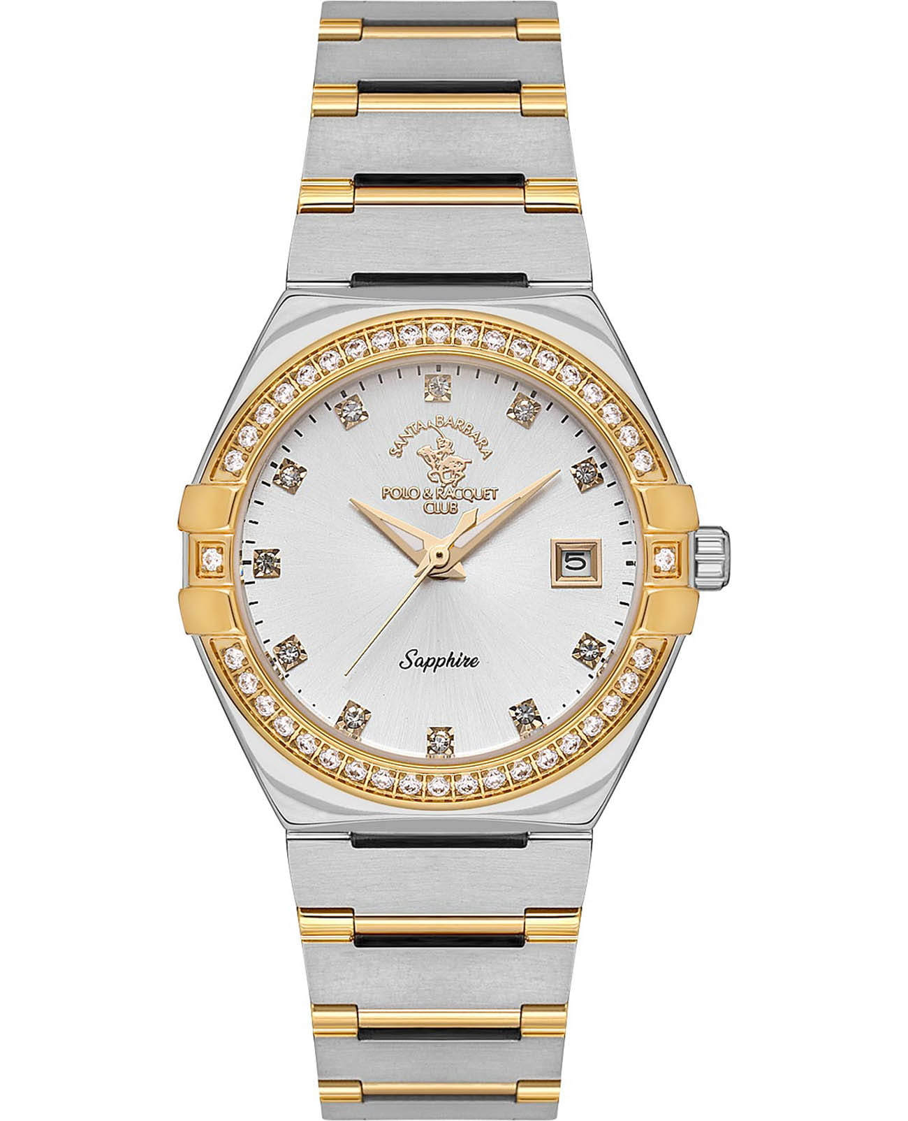Santa Barbara Polo & Racquet Club Santa Barbara Polo & Racquet Club Luxury SB.1.10540-3  SB.1.10540-3 кварцевые женские часы серебристый циферблат, браслет нержавеющая сталь — вид спереди
