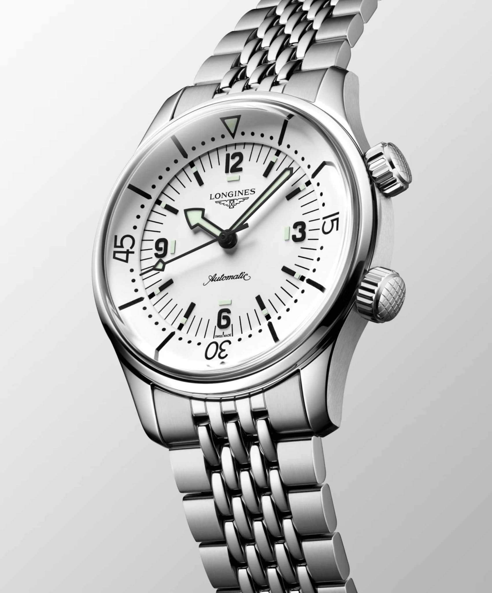 Оригинальные часы Longines Longines Legend Diver L3.764.4.16.6 механические калибр механизма l888 общий вид