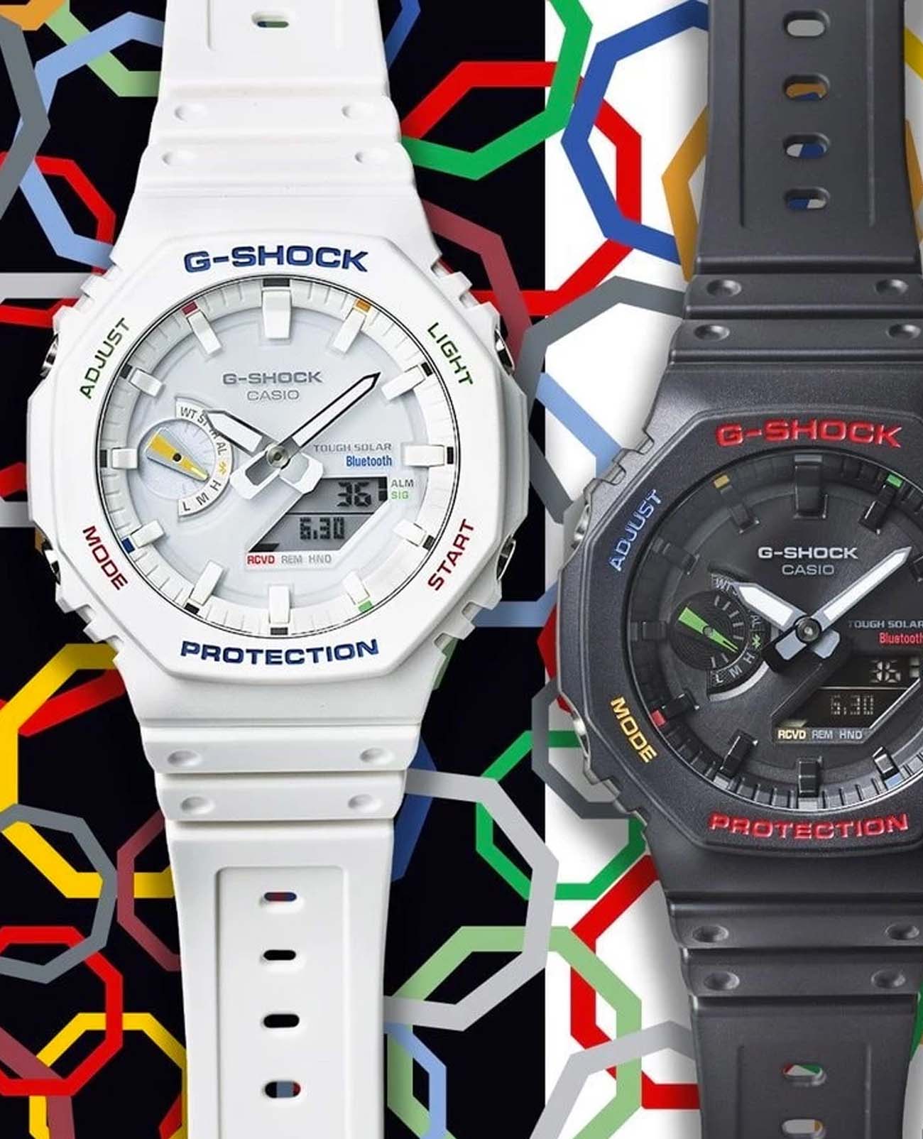 Casio Casio G-Shock GA-B2100FC-7ADR (GA-B2100FC-7A) электронные мужские часы часы крупный план белый циферблата