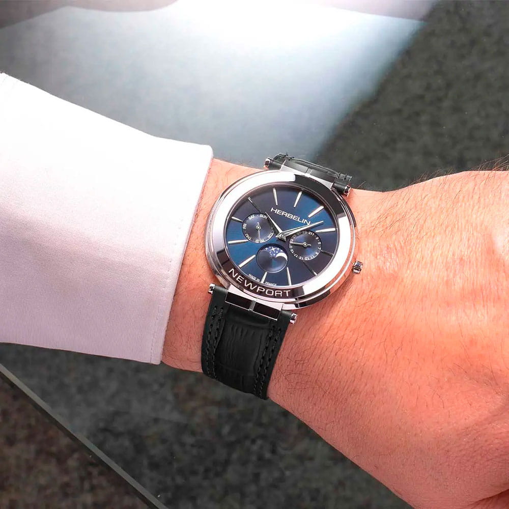 Оригинальные часы Herbelin Herbelin Newport Slim 12722AP15 кварцевые калибр механизма ronda 706 общий вид