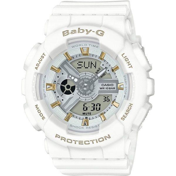 Casio Casio Baby-G BA-110GA-7A1  BA-110GA-7A1 кварцевые женские часы белый циферблат, браслет пластик — вид спереди