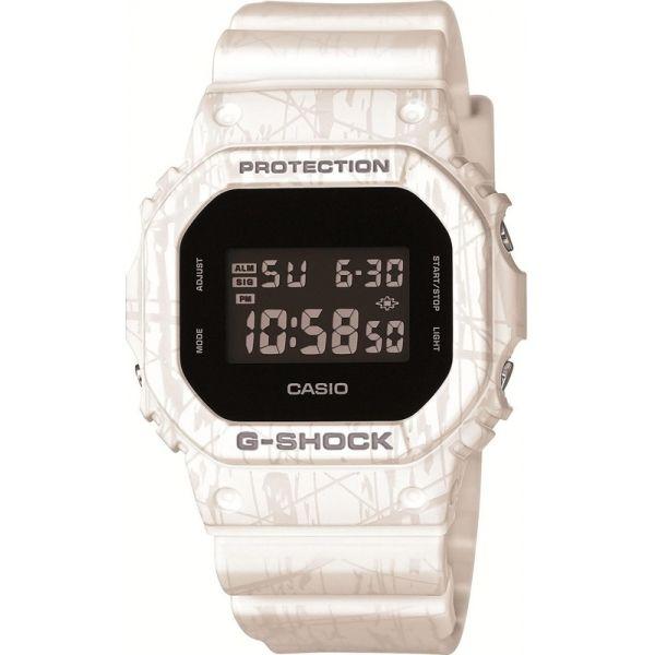 Casio Casio G-Shock DW-5600SL-7E DW-5600 DW-5600SL-7E электронные мужские часы черный циферблат, браслет пластик — вид спереди