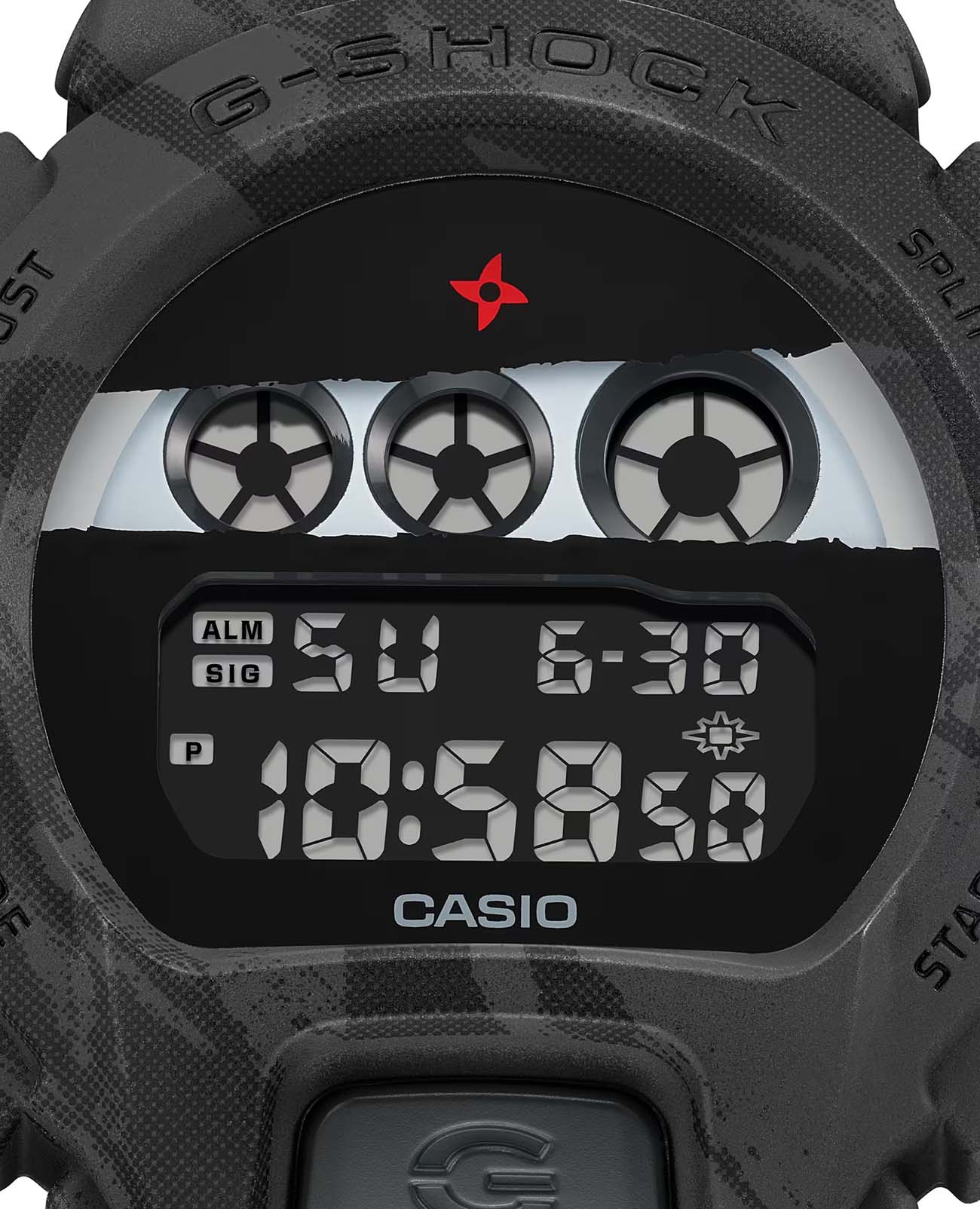 Casio Casio G-Shock DW-6900NNJ-1 электронные мужские часы часы крупный план черный циферблата