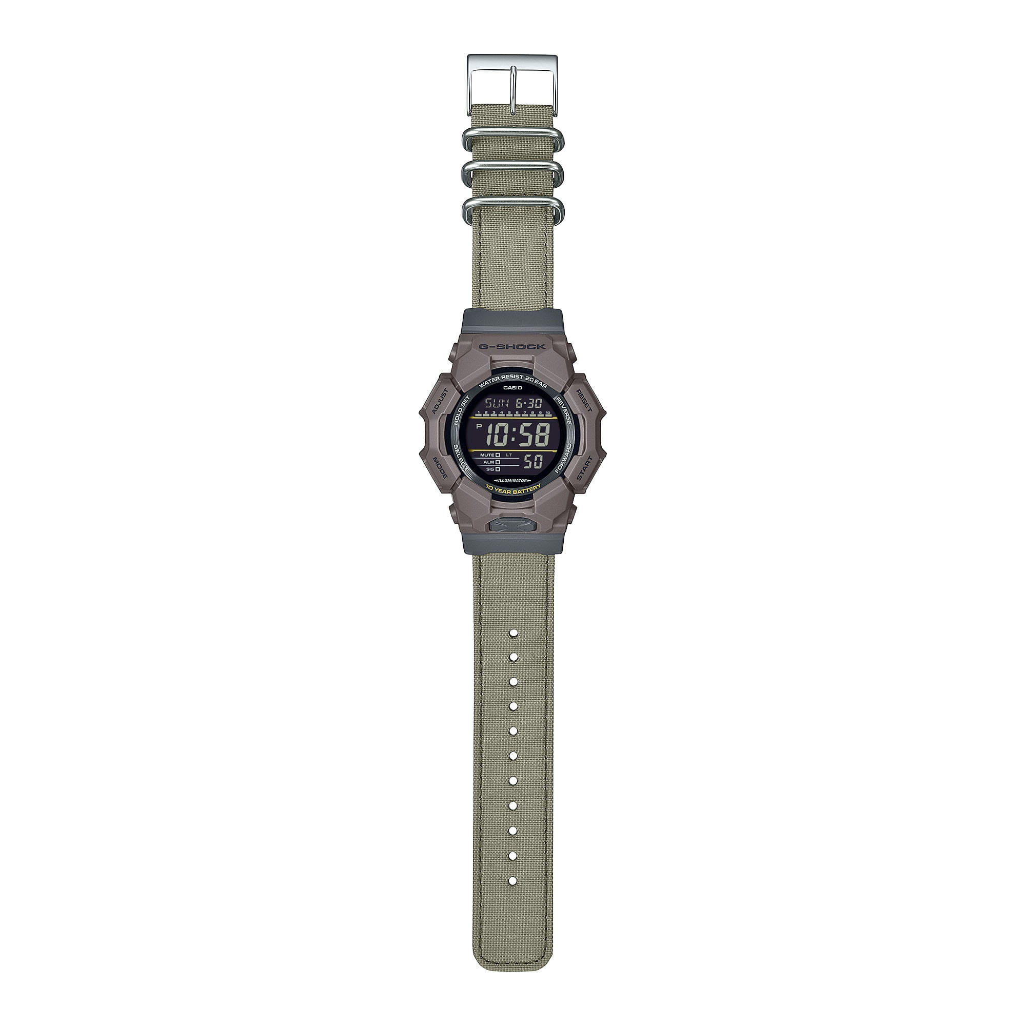 Casio Casio G-Shock GD-010CE-5, g-shock япония мужские часы на браслете нейлон боковой вид