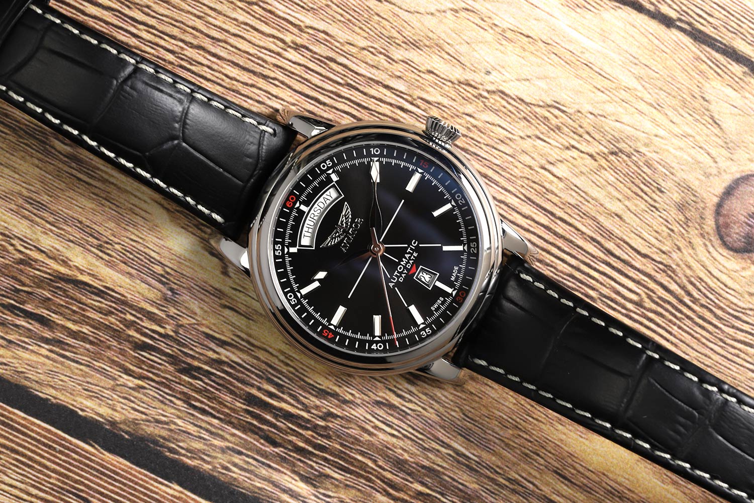 Aviator Aviator Douglas Day-Date V.3.20.0.142.4, douglas day date швейцария мужские часы на браслете кожаный боковой вид