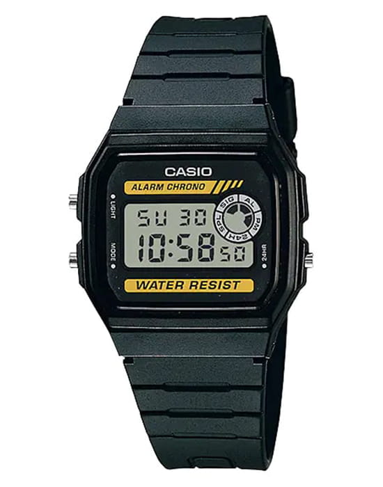 Casio Casio Collection F-94WA-9DG (F-94WA-9D)  F-94WA-9 кварцевые мужские часы  циферблат, браслет пластик — вид спереди