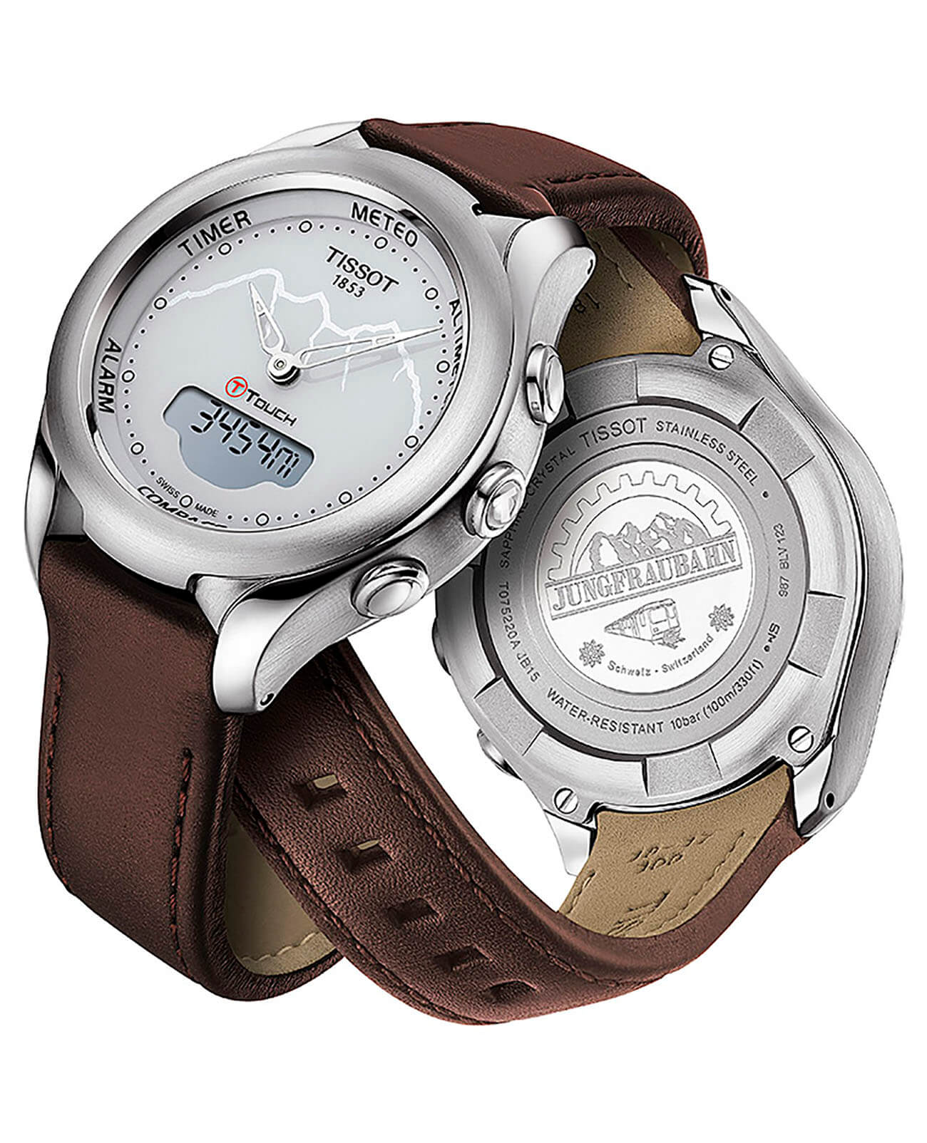 Tissot Tissot T-Touch Lady Solar Jungfraubahn T075.220.16.011.10, t-sport швейцария женские часы на браслете кожаный боковой вид