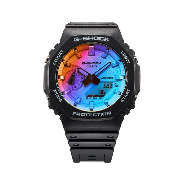 Casio GA-2100SR-1A мужские часы застежка крупным планом