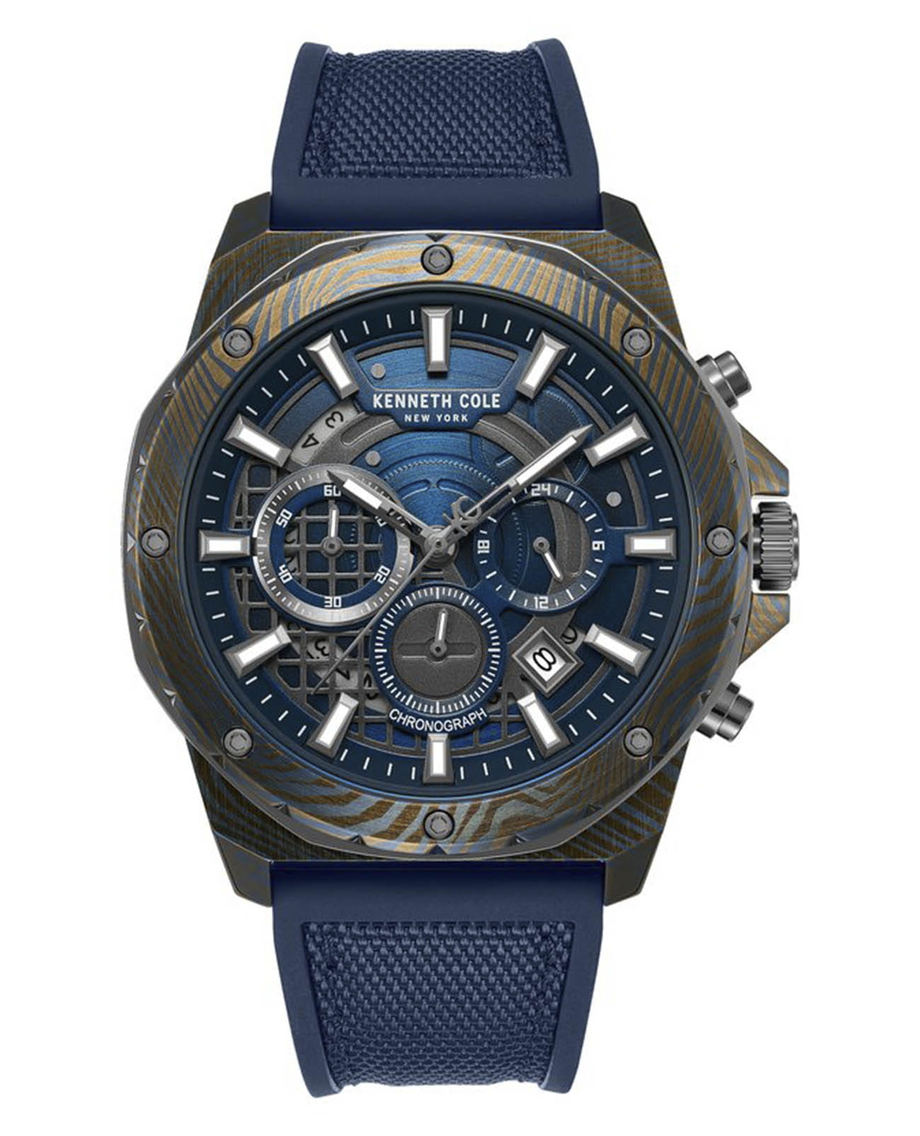Kenneth Cole Kenneth Cole Extreme Sport KCWGO0087601  KCWGO0087601 кварцевые мужские часы синий циферблат, браслет нейлон — вид спереди
