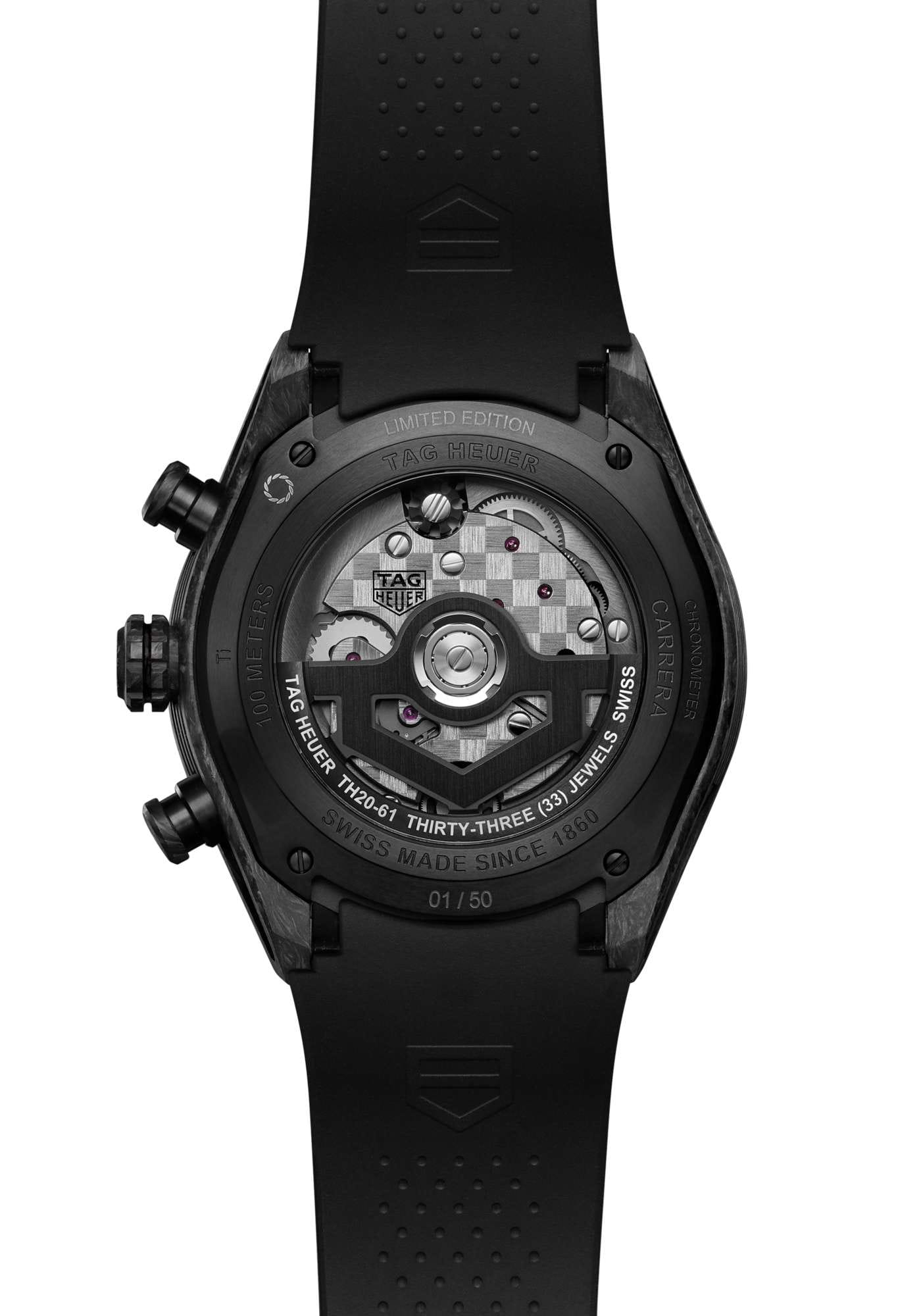 TAG Heuer TAG Heuer Carrera Chronograph Tourbillon Extreme Sport CBU5091.FT6305, carrera швейцария мужские часы на браслете каучук боковой вид