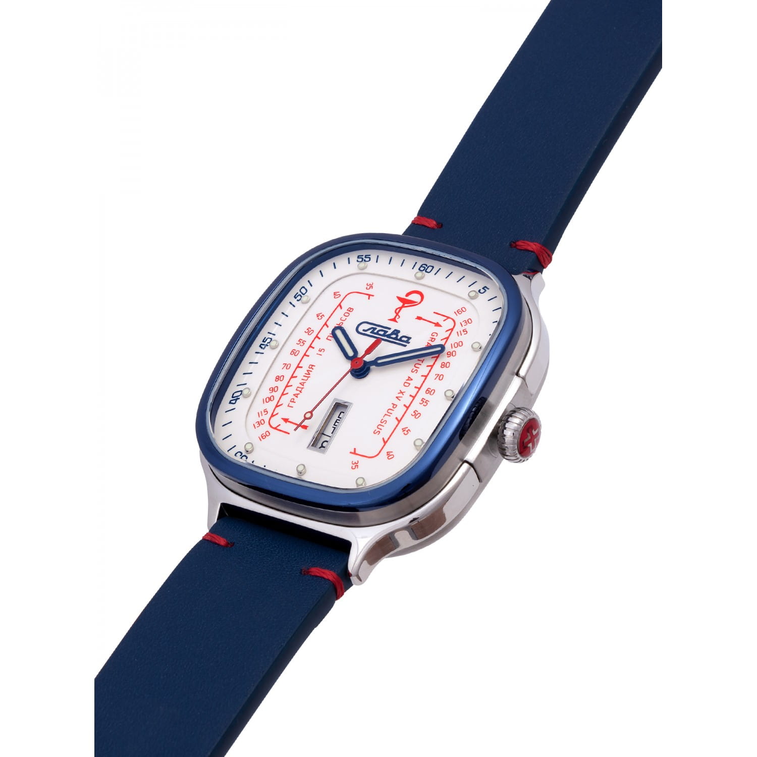 Слава Слава Доктор 3267718/300-8205 механические мужские часы часы крупный план белый циферблата