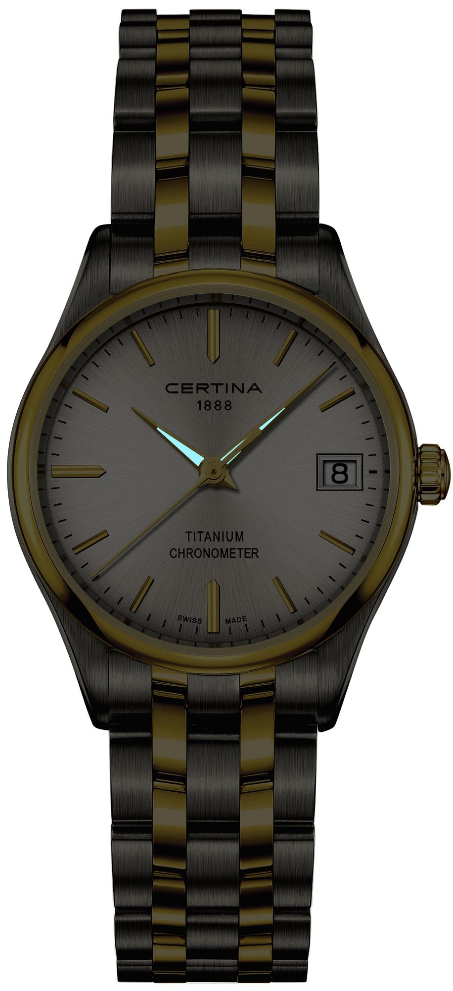 Certina Certina DS-8 Lady 30mm C033.251.55.031.00, sport швейцария женские часы на браслете титановый c pvd покрытием боковой вид